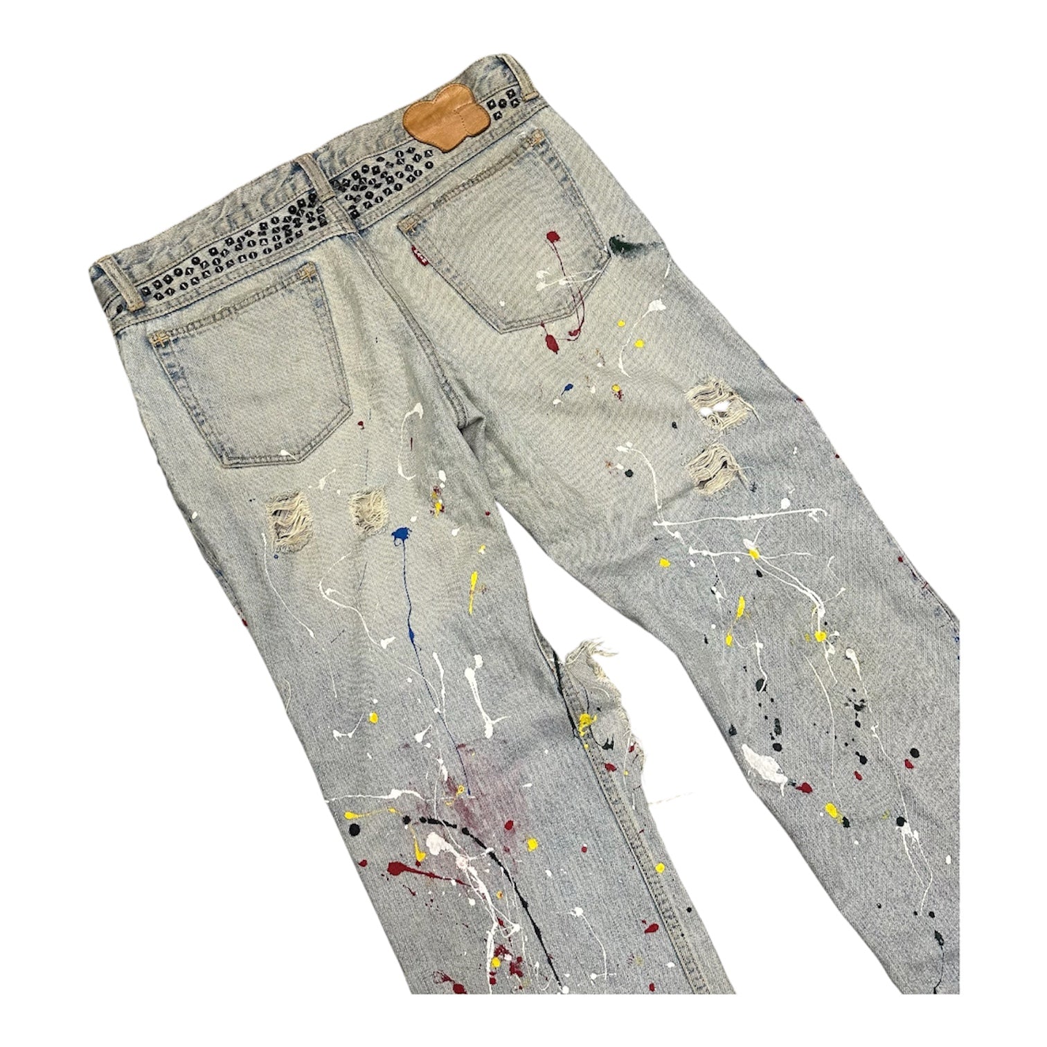 NUMBER (N)INE SPRING/SUMMER 06 "WELCOME TO THE SHADOW" STUDDED PAINTER DENIM.