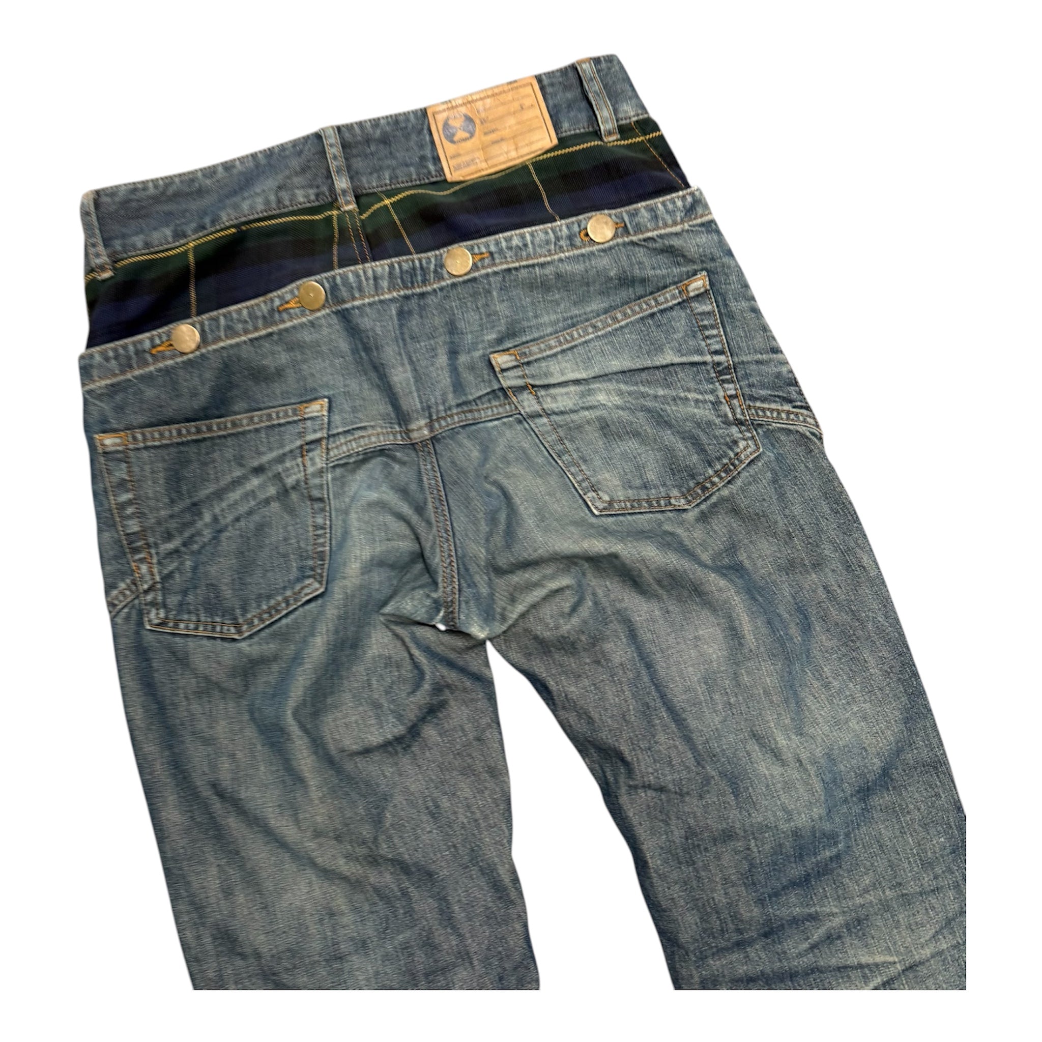 FINAL HOME PLAID DENIM PANTS.