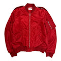SAINT LAURENT RED SILK NYLON BOMBER JACKET.