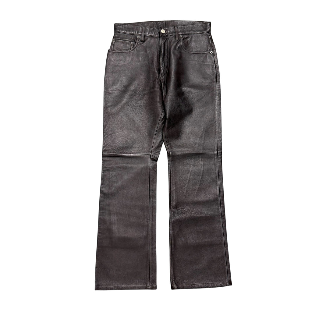 PPFM BROWN LEATHER PANTS.