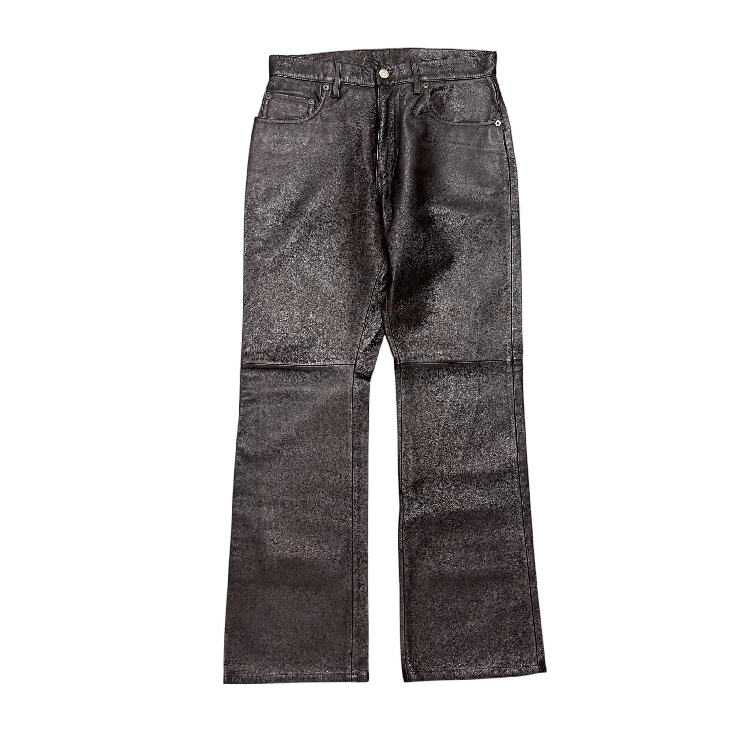 PPFM BROWN LEATHER PANTS.