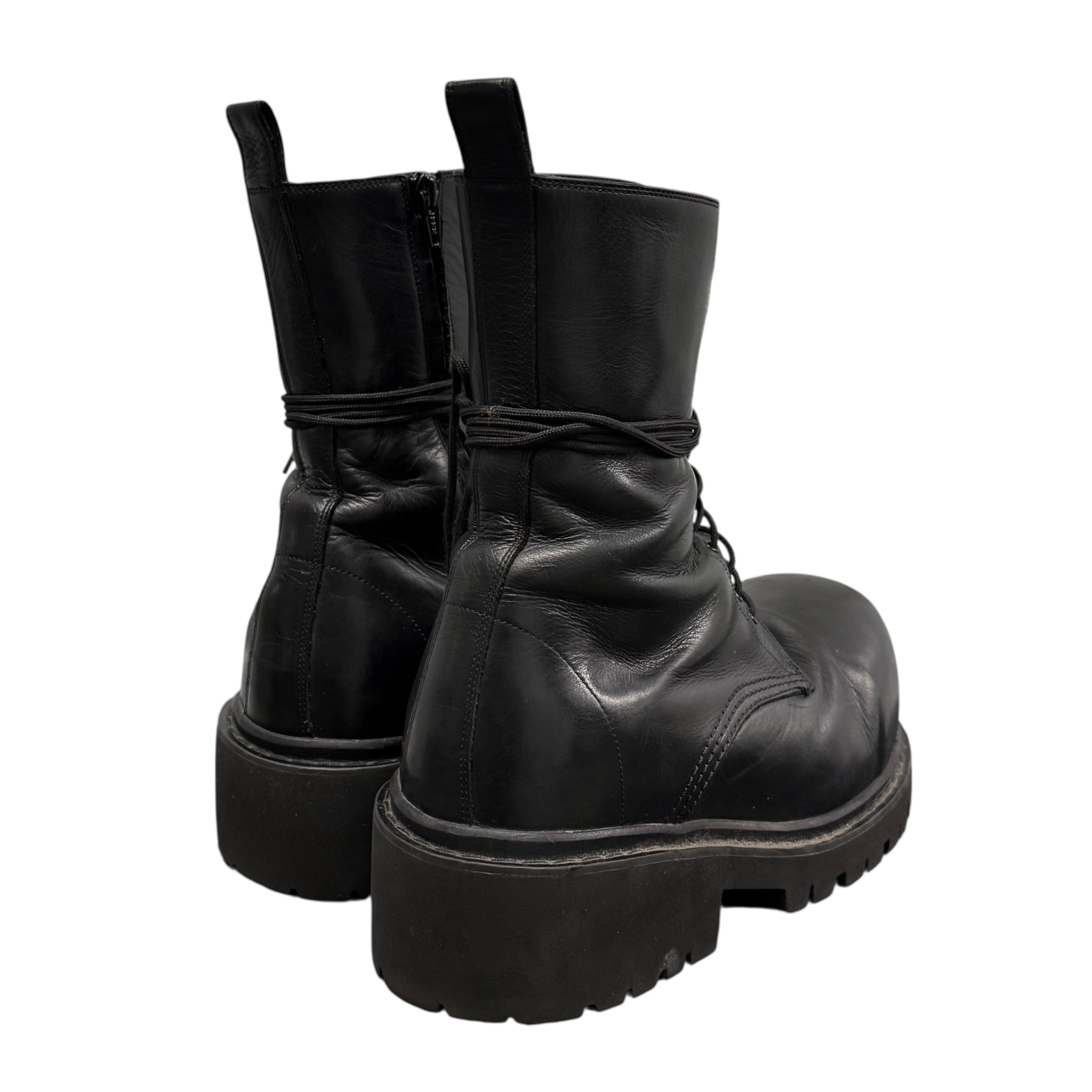 BALENCIAGA LEATHER STOMPER BOOTS.