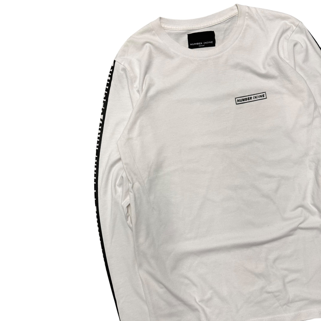 NUMBER (N)INE WHITE LONGSLEEVE LOGO HIT TEE.