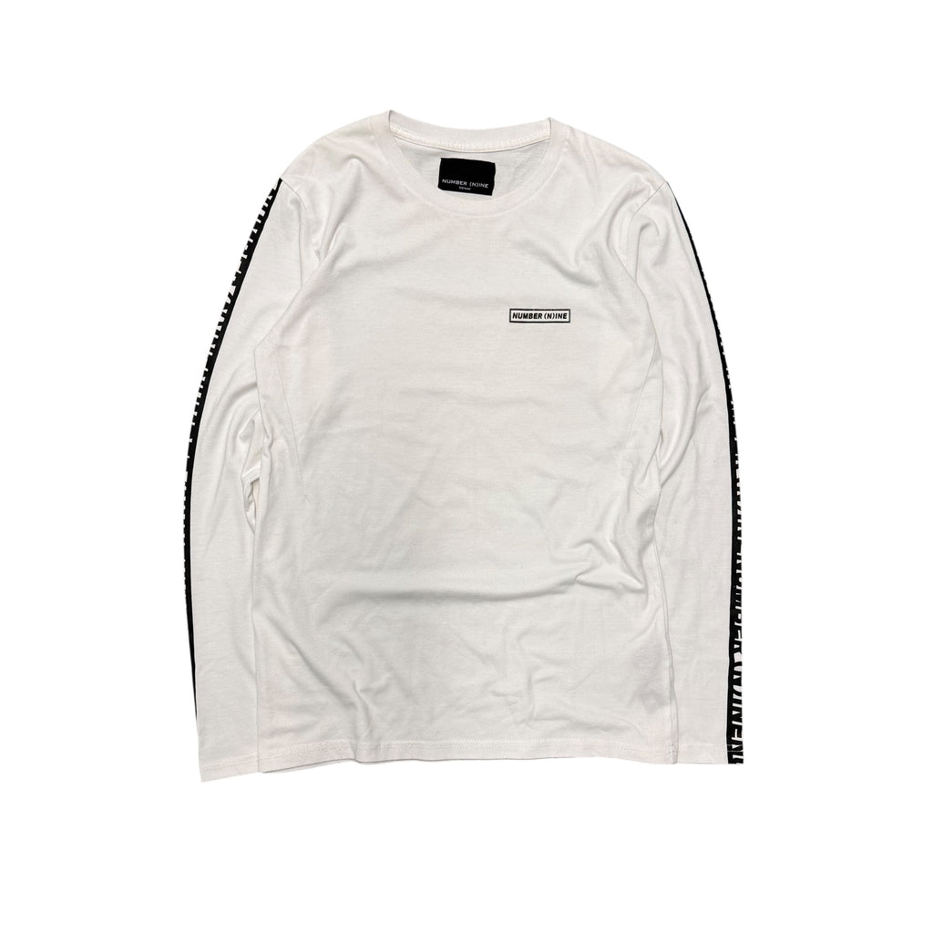 NUMBER (N)INE WHITE LONGSLEEVE LOGO HIT TEE.