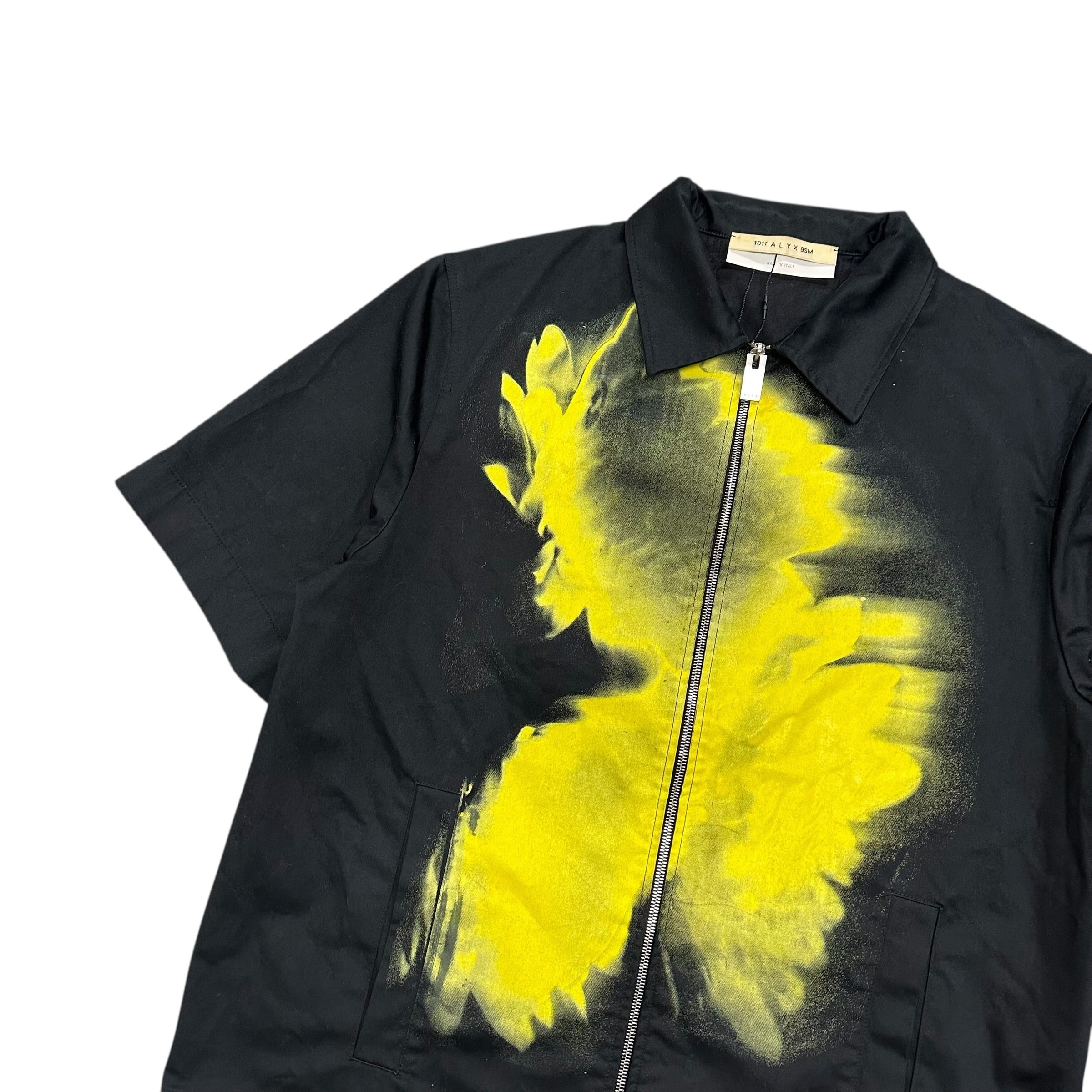 1017 ALYX ABSTRACT BLACK & YELLOW SHIRT.