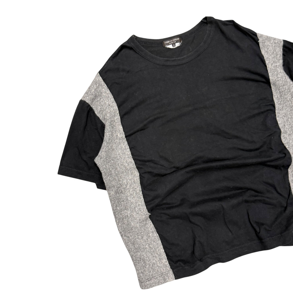 CDG BLACK & GRAY WOOL SIDE PATCH TEE