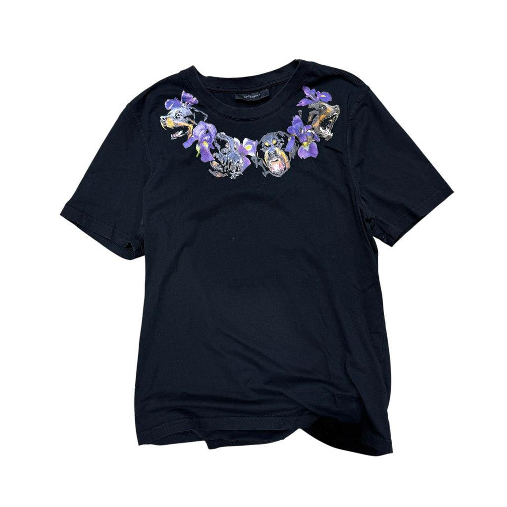 GIVENCHY FLORAL DOGCHAIN TEE.