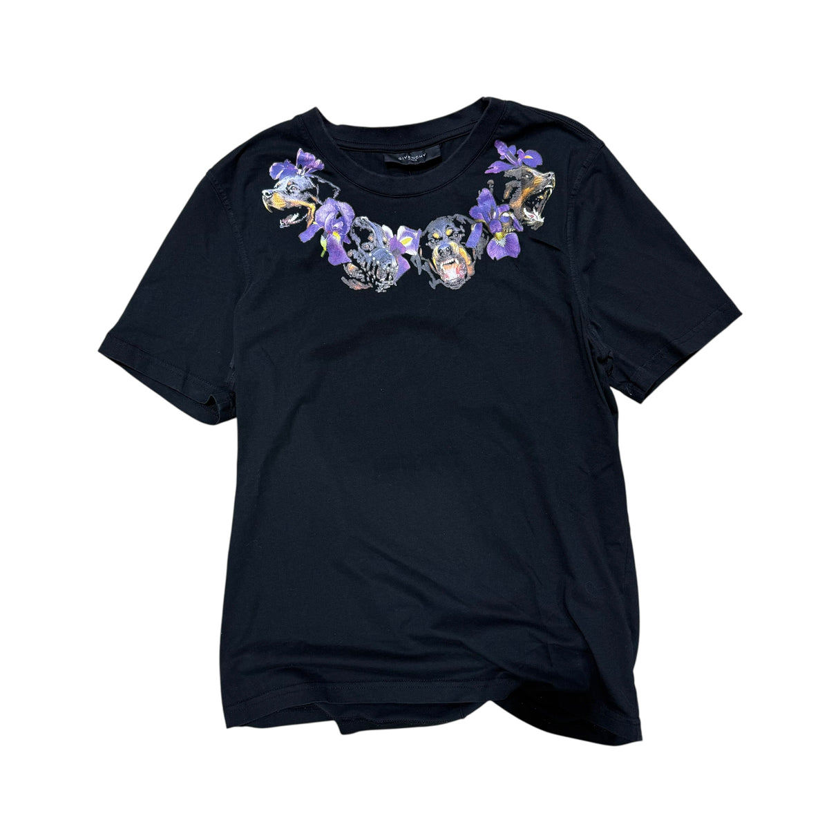GIVENCHY FLORAL DOGCHAIN TEE.