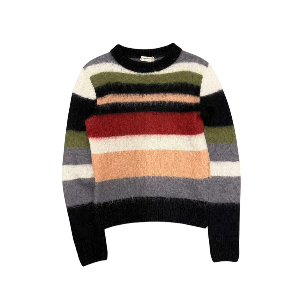 SAINT LAURENT AW17 STRIPED MOHAIR SWEATSHIRT.