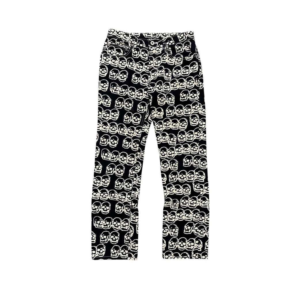 HYSTERIC GLAMOUR SKULL ALL OVER PRINT DENIM.