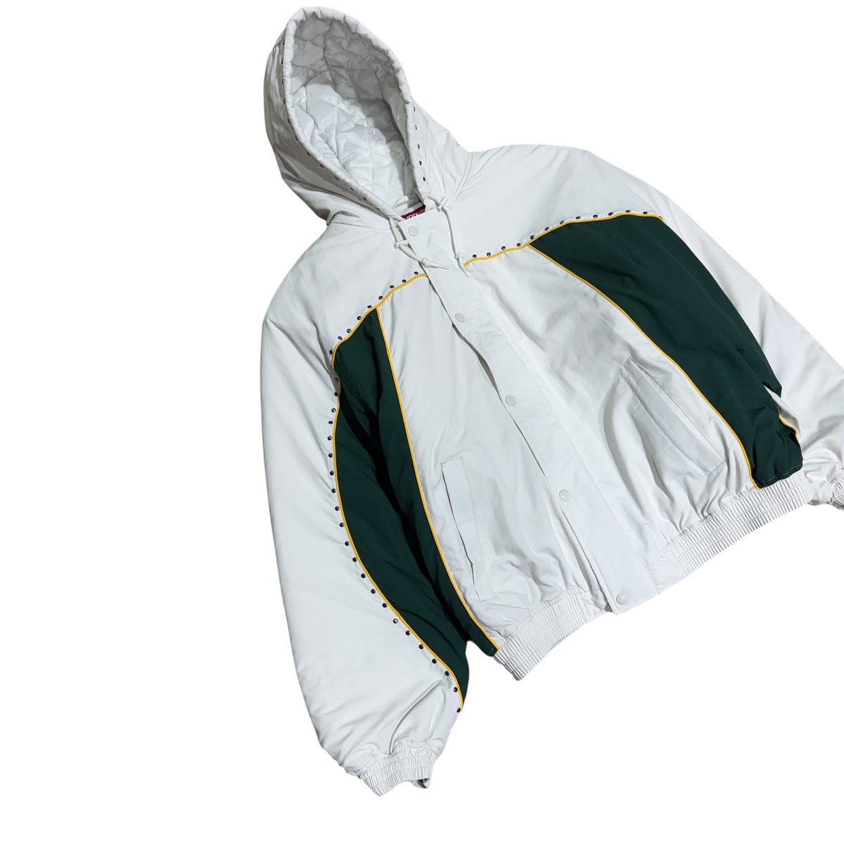 SUPREME STADIUM STUDDED PUFFER JACKET.