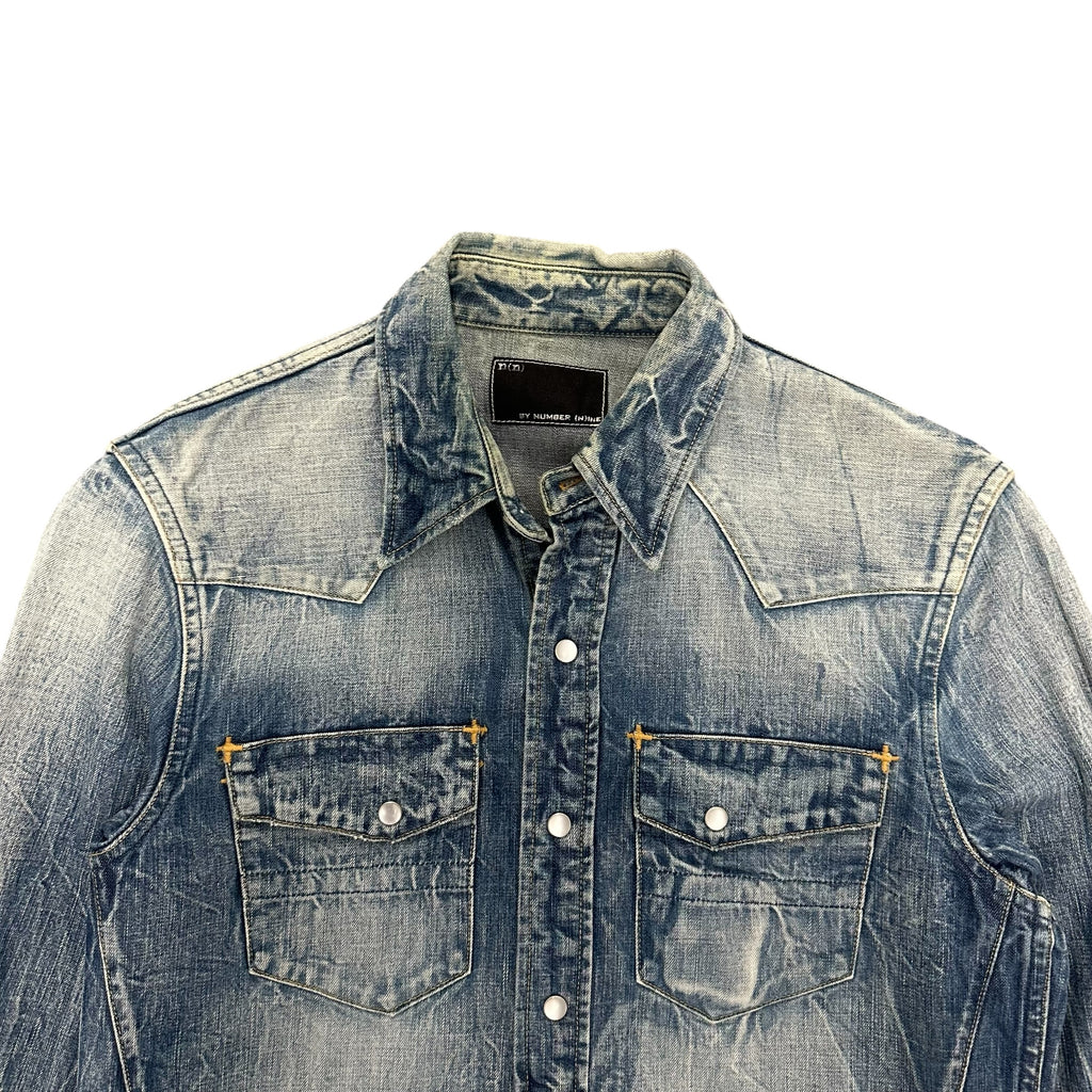 NUMBER (N)INE DENIM BUTTON UP SHIRT.
