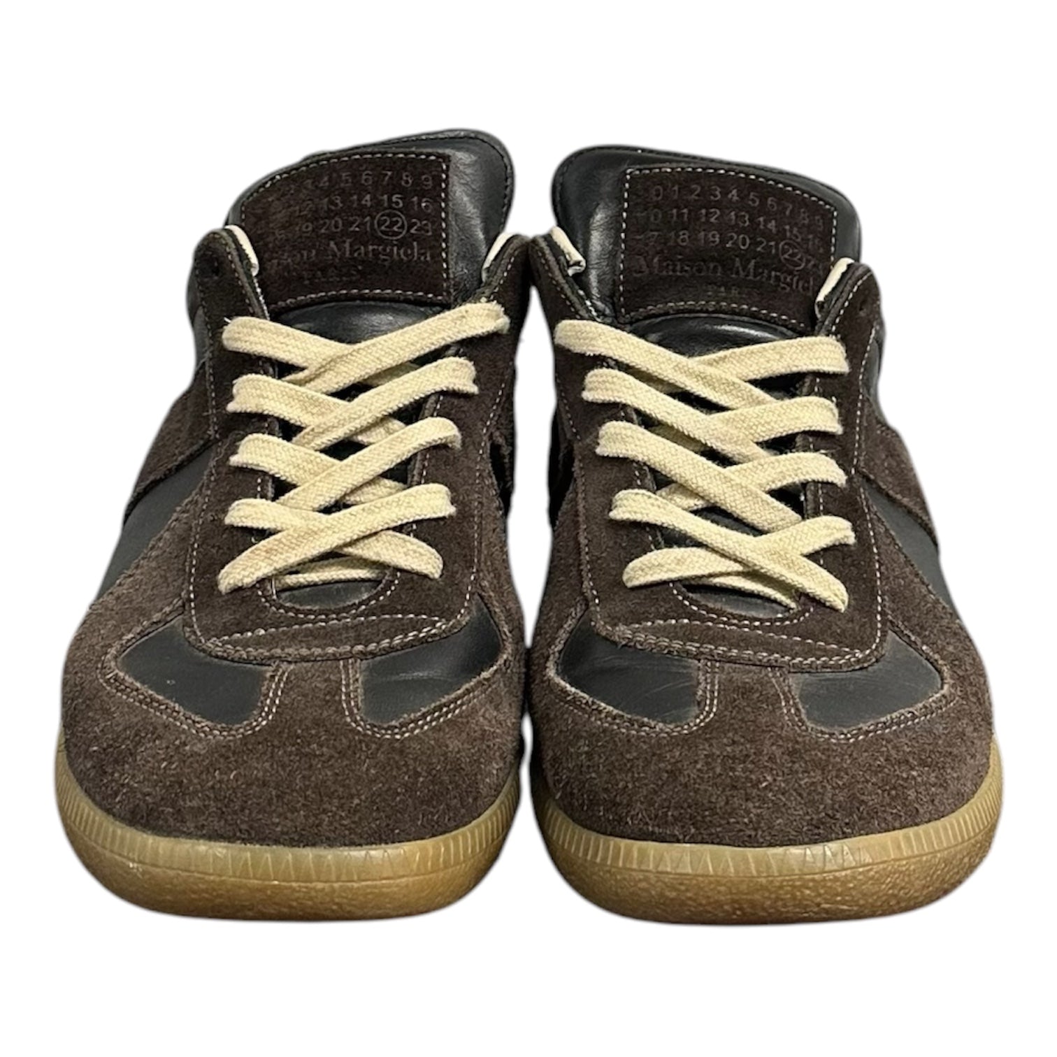 MAISON MARGIELA BROWN SUEDE GUM GATS.