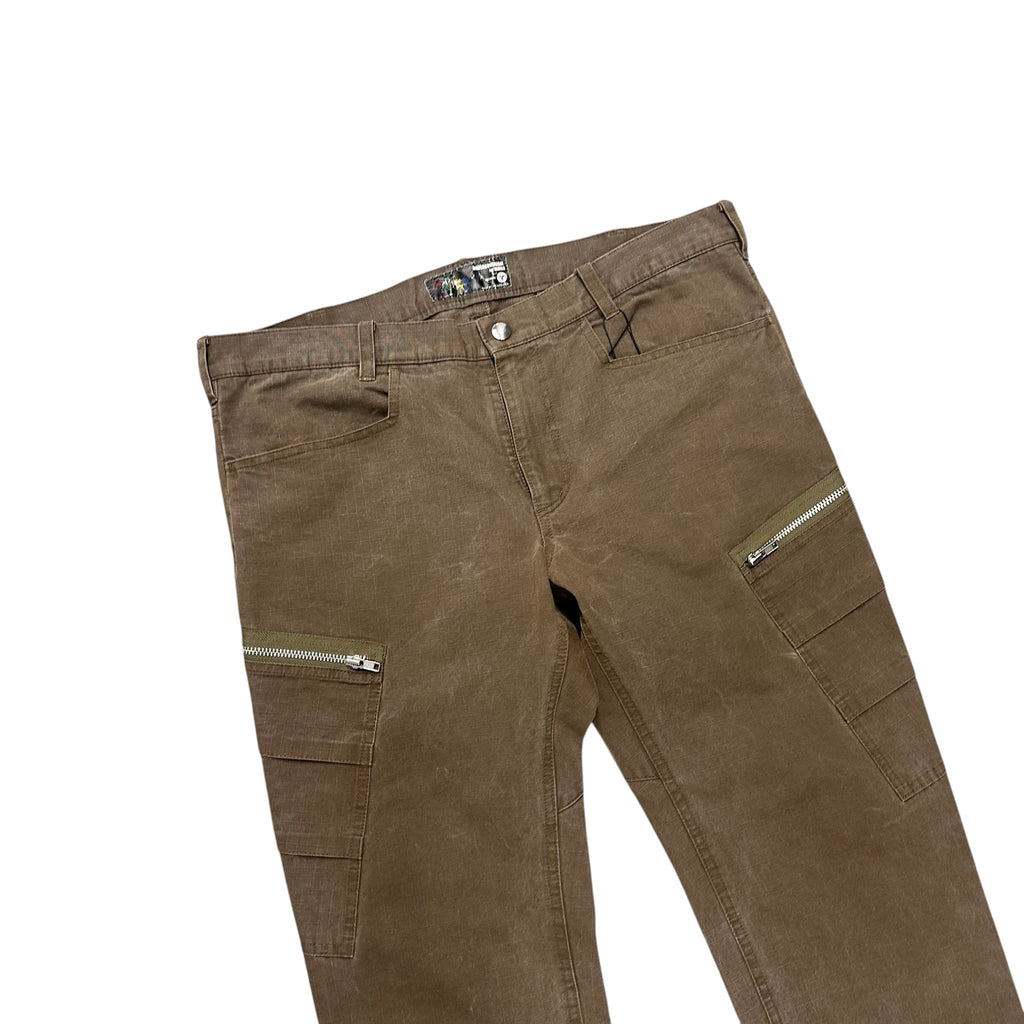 UNDERCOVER BROWN ZIPPER PANTS.