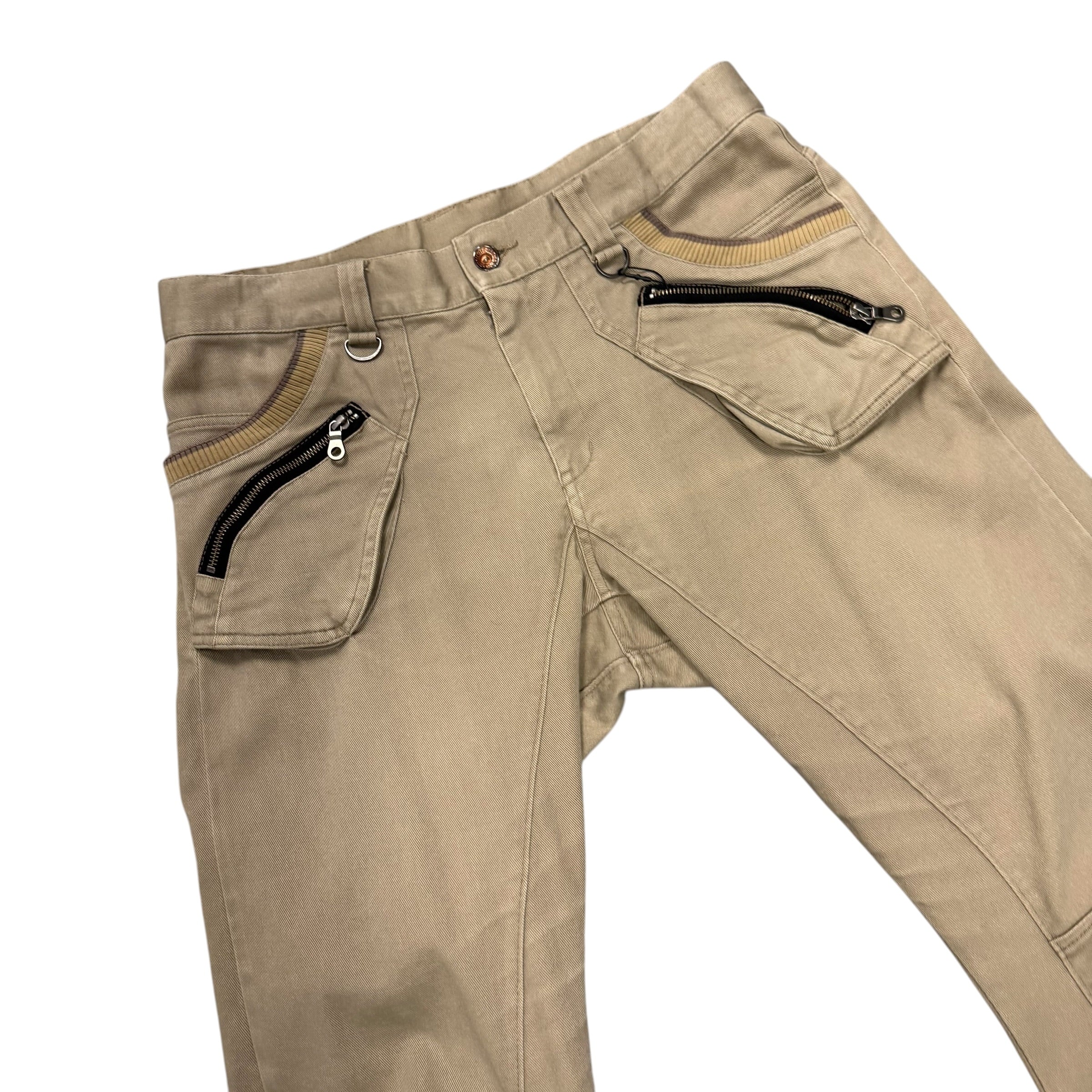PPFM J-CUT KHAKI CARGO PANTS.