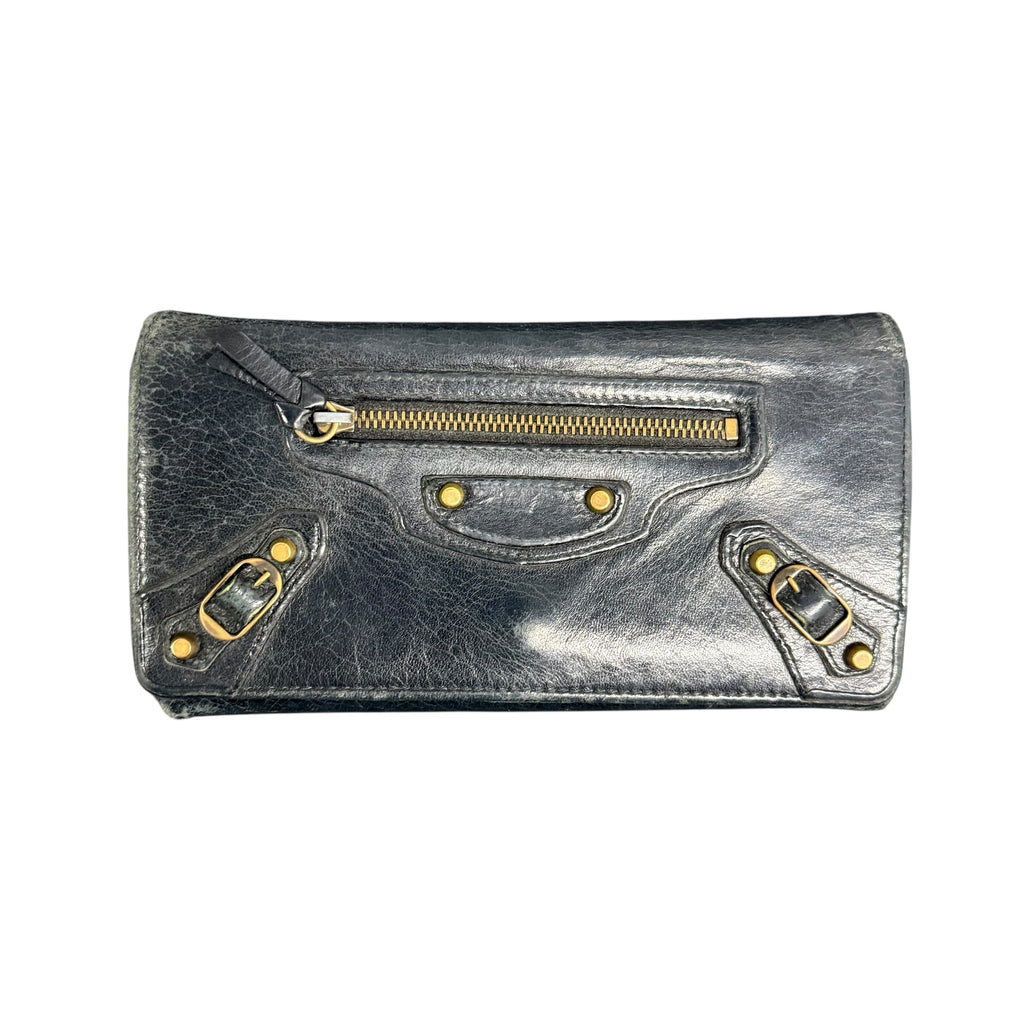 BALENCIAGA CITY NAVY WALLET.