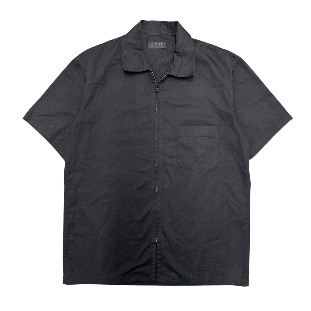 YOHJI YAMAMOTO SYTE BLACK SHORTSLEEVE ZIPUP.