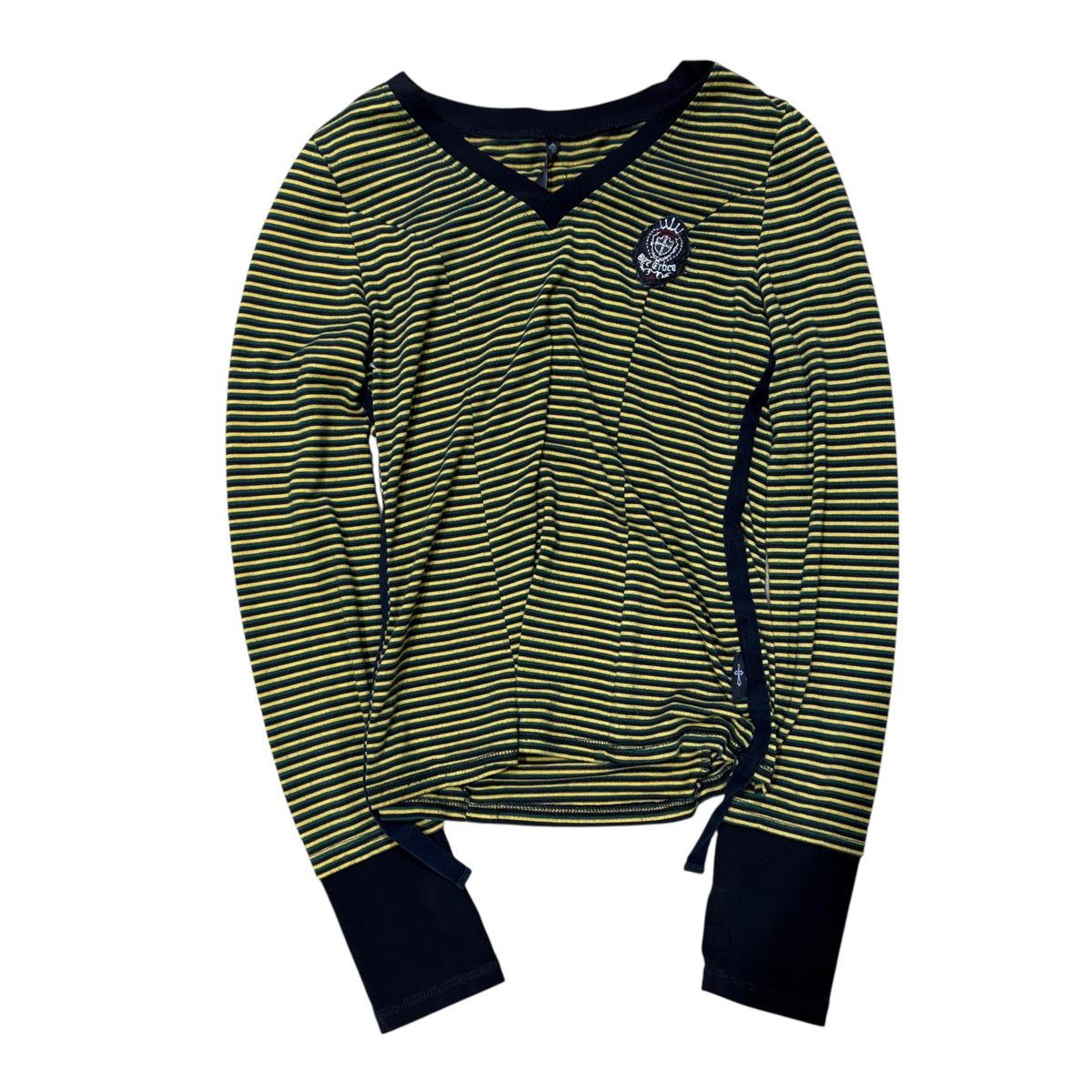 OZZ CROCE YELLOW STRIPPED LONGSLEEVE TEE.