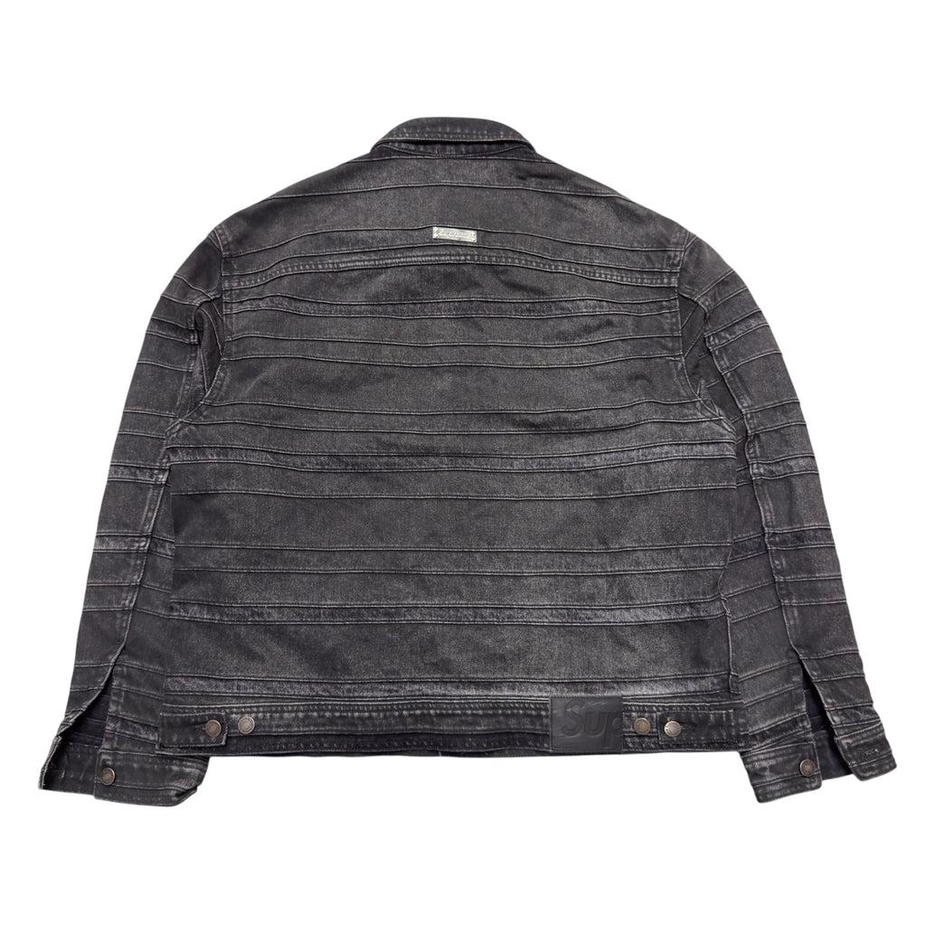 SUPREME LAYERED DENIM TRUCKER JACKET.
