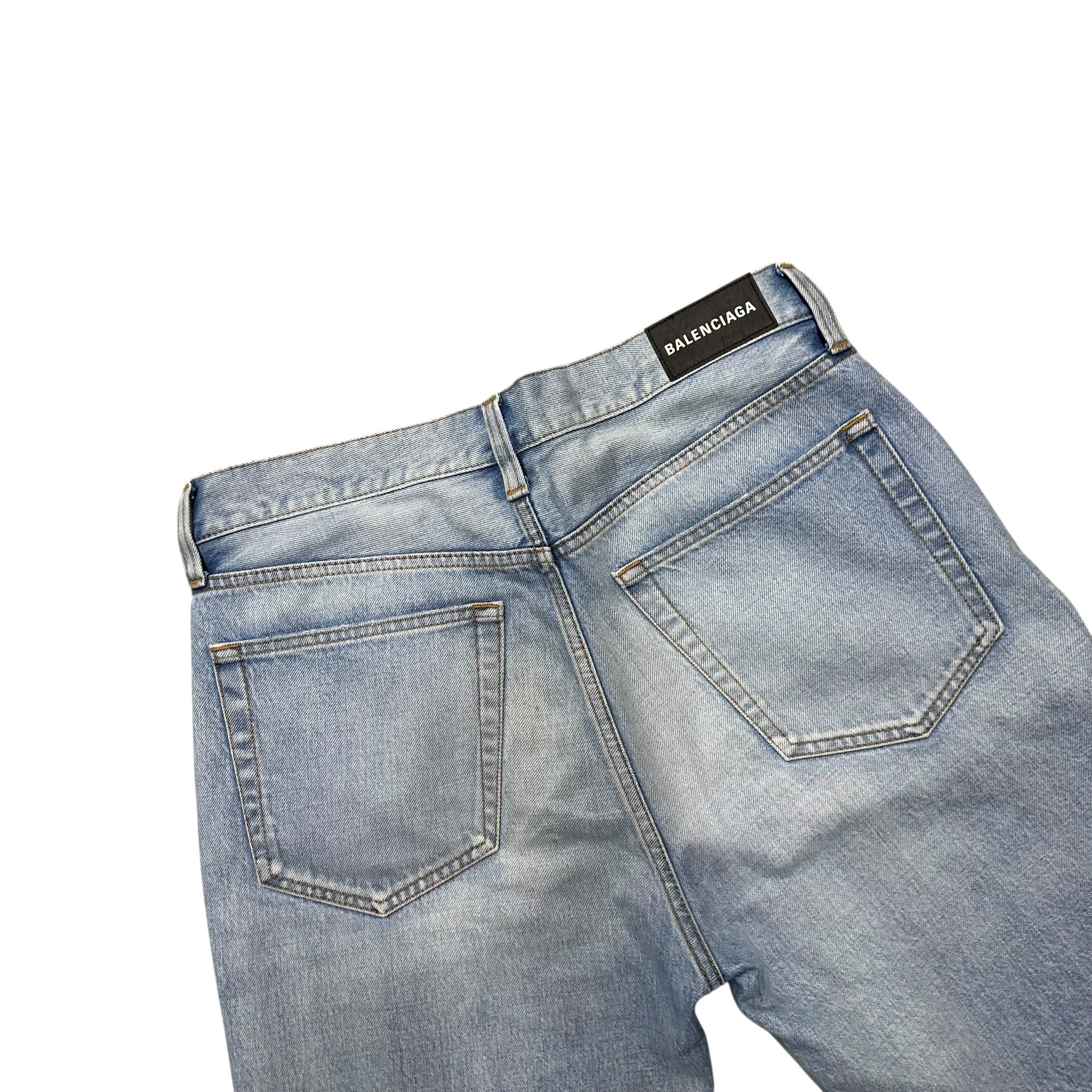 BALENCIAGA DENIM SHORTS.