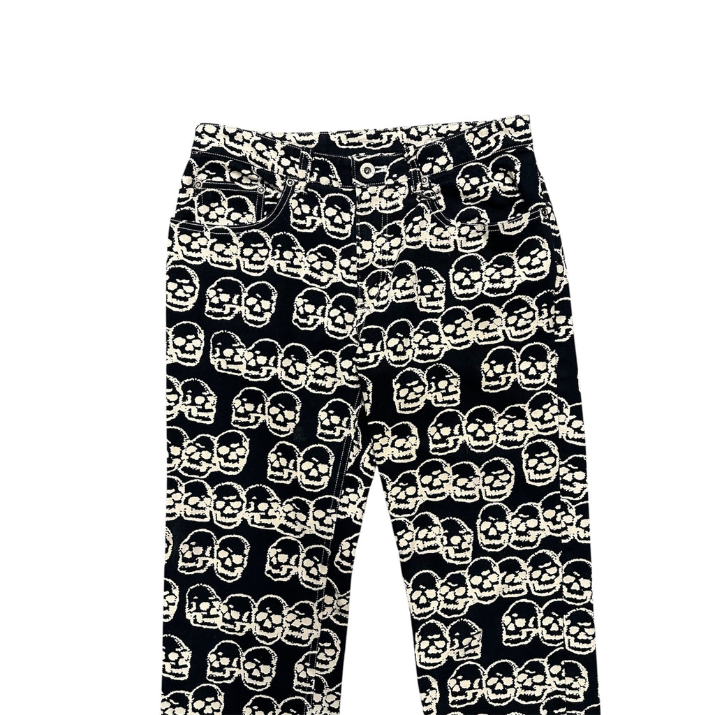 HYSTERIC GLAMOUR SKULL ALL OVER PRINT DENIM.