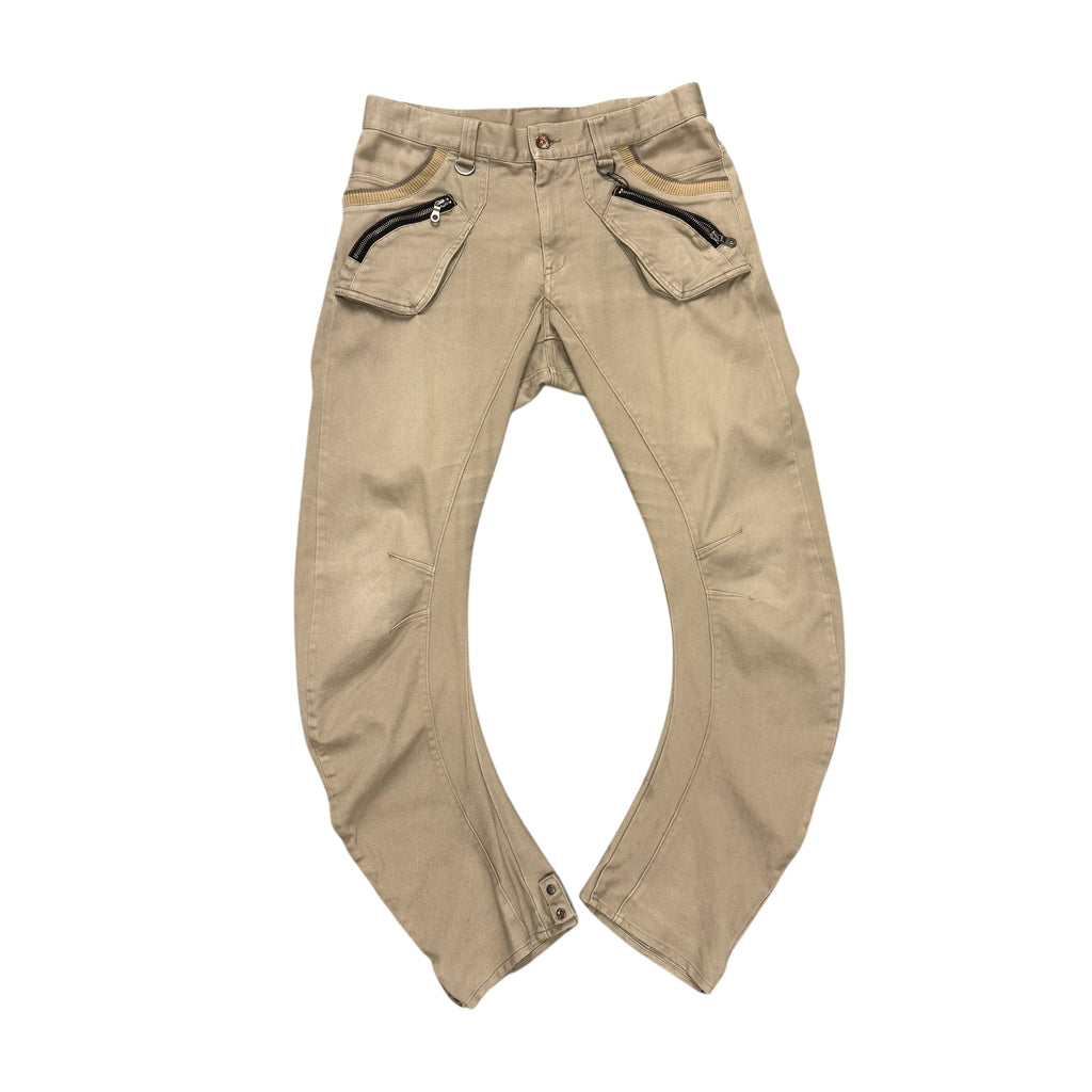 PPFM J-CUT KHAKI CARGO PANTS.