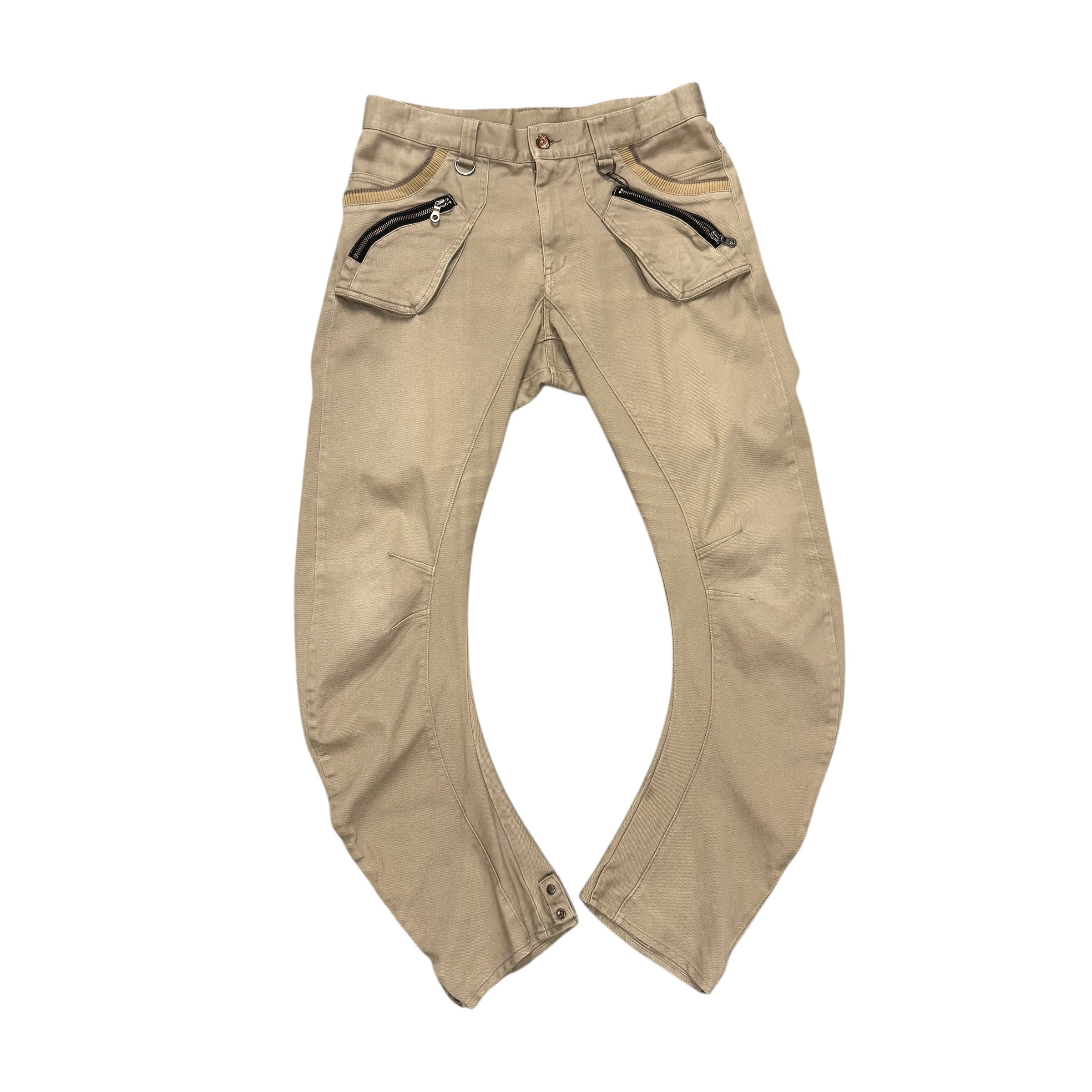 PPFM J-CUT KHAKI CARGO PANTS.