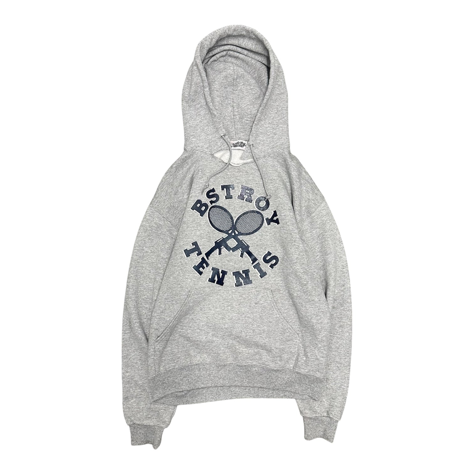 BSTROY GRAY TENNIS HOODIE.