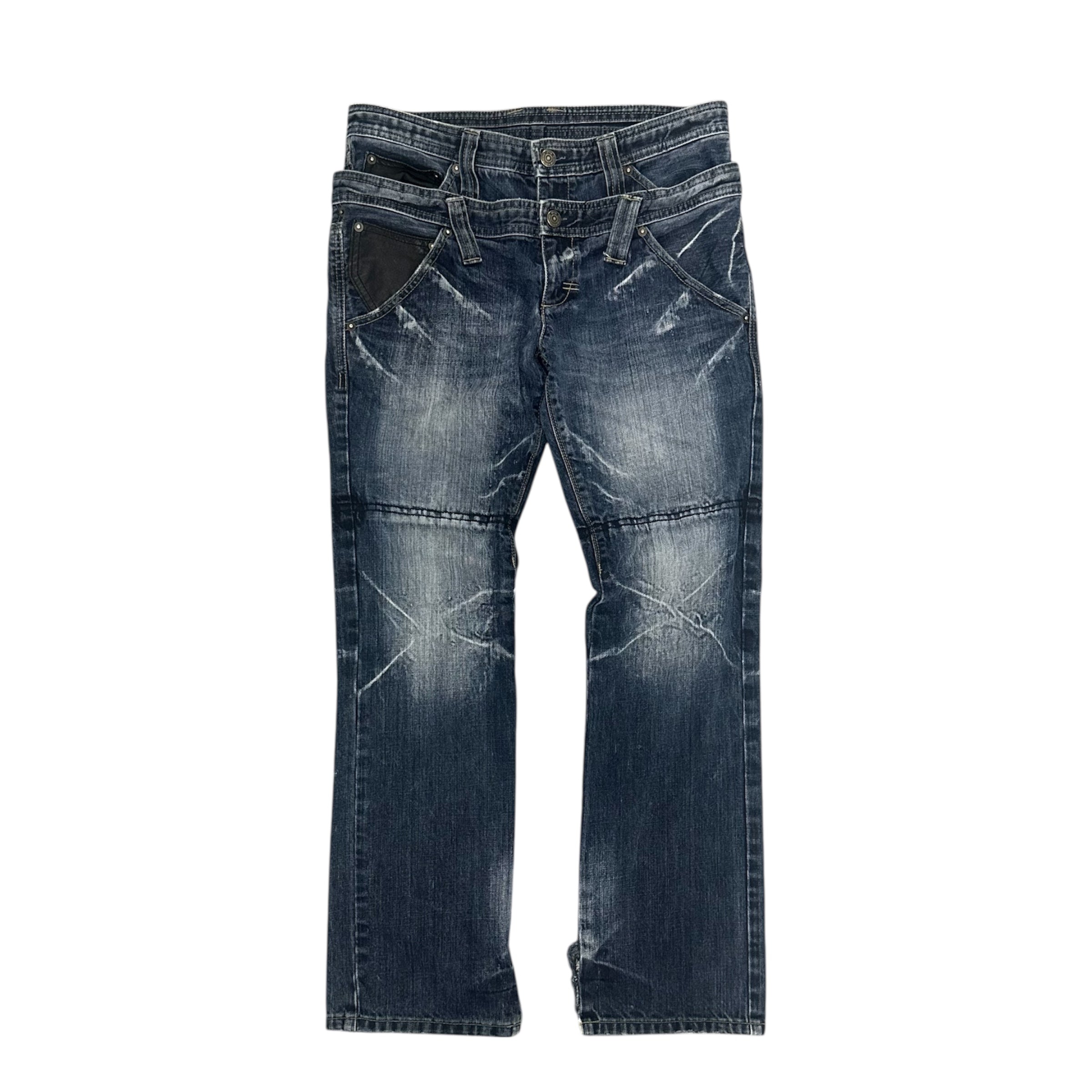 PPFM DOUBLE WAISTED JEANS.