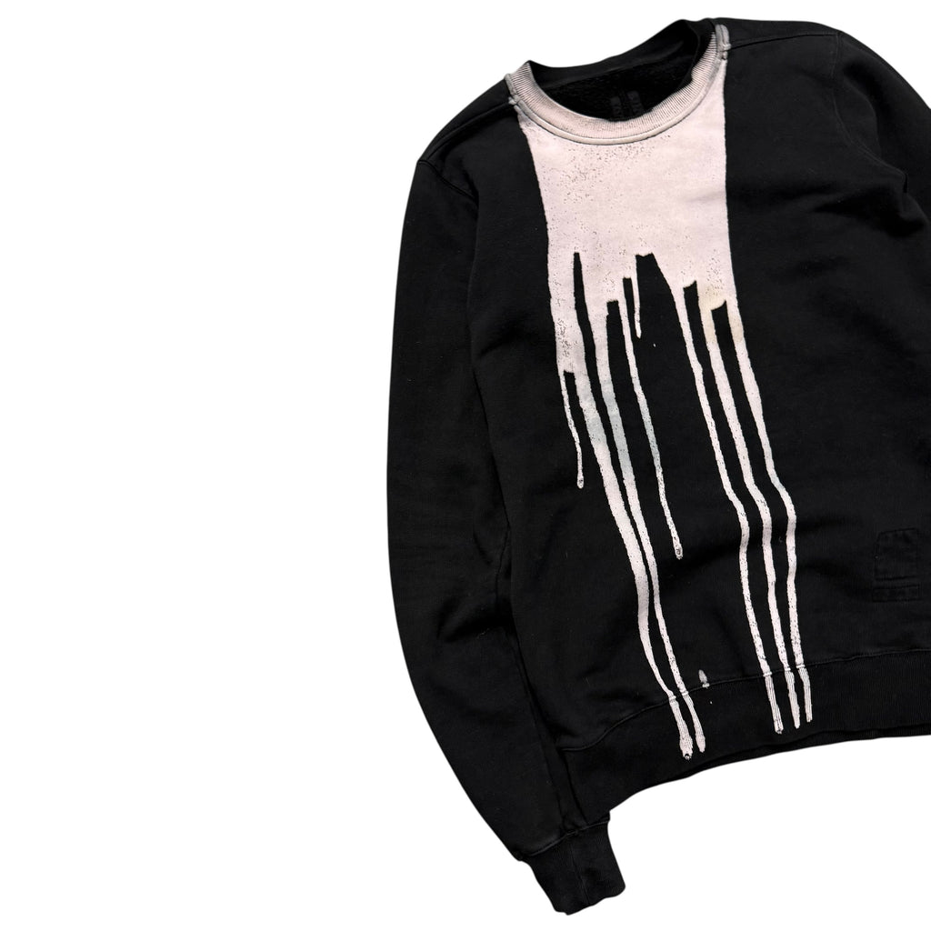 RICK OWENS FW16 DRKSHDW BLEACH VOMIT SWEATER.