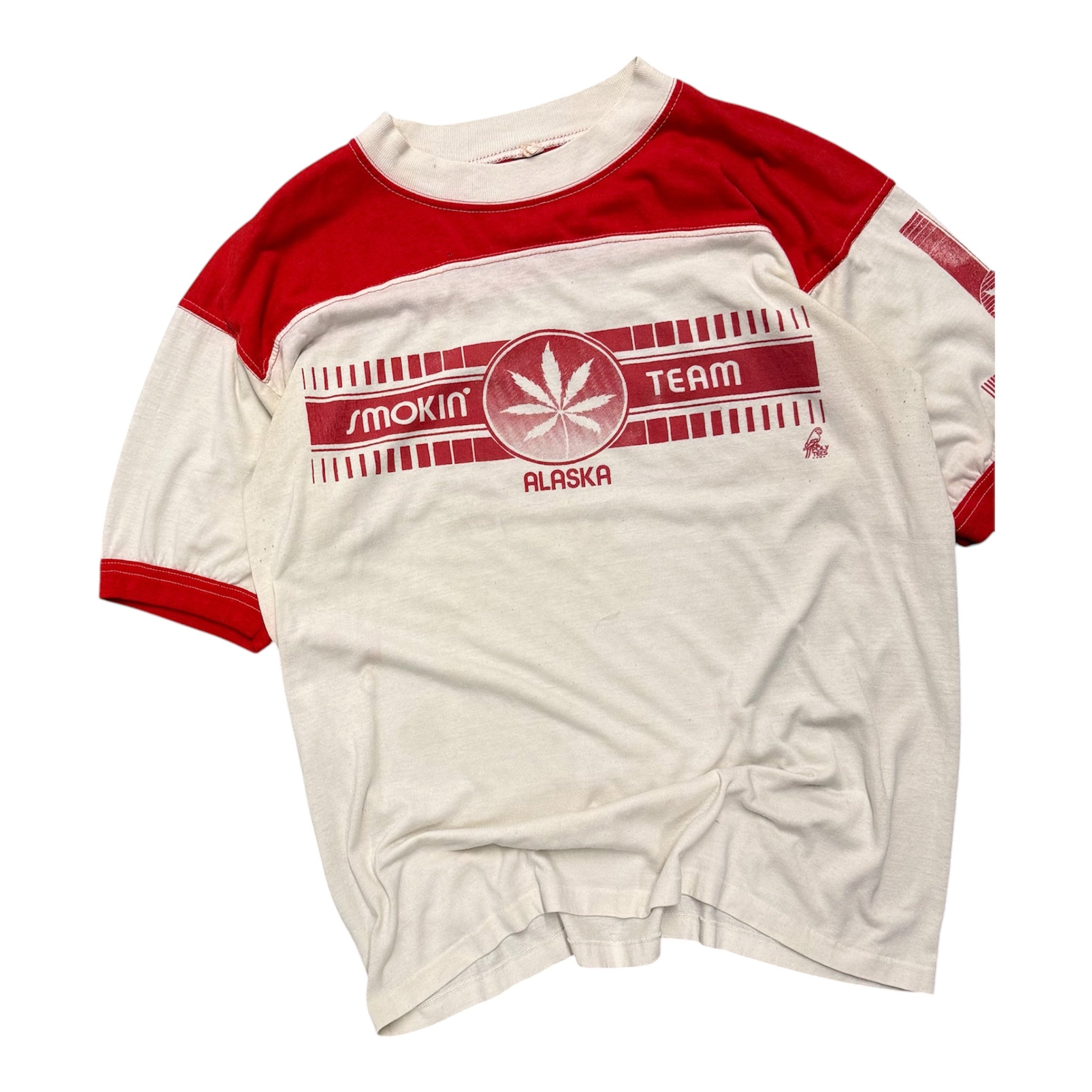 VINTAGE RED ALASKA SMOKING TEAM TEE.