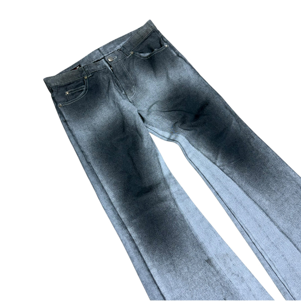 JEAN PAUL GAULTIER GRADIENT WASH FLARED DENIM.