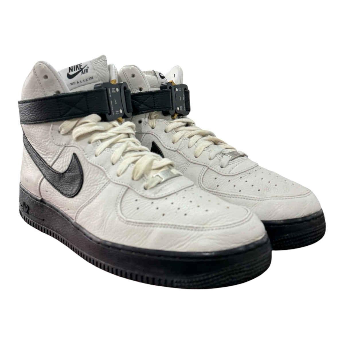 NIKE X ALYX BLACK & WHITE HIGH TOP AIRFORCES.