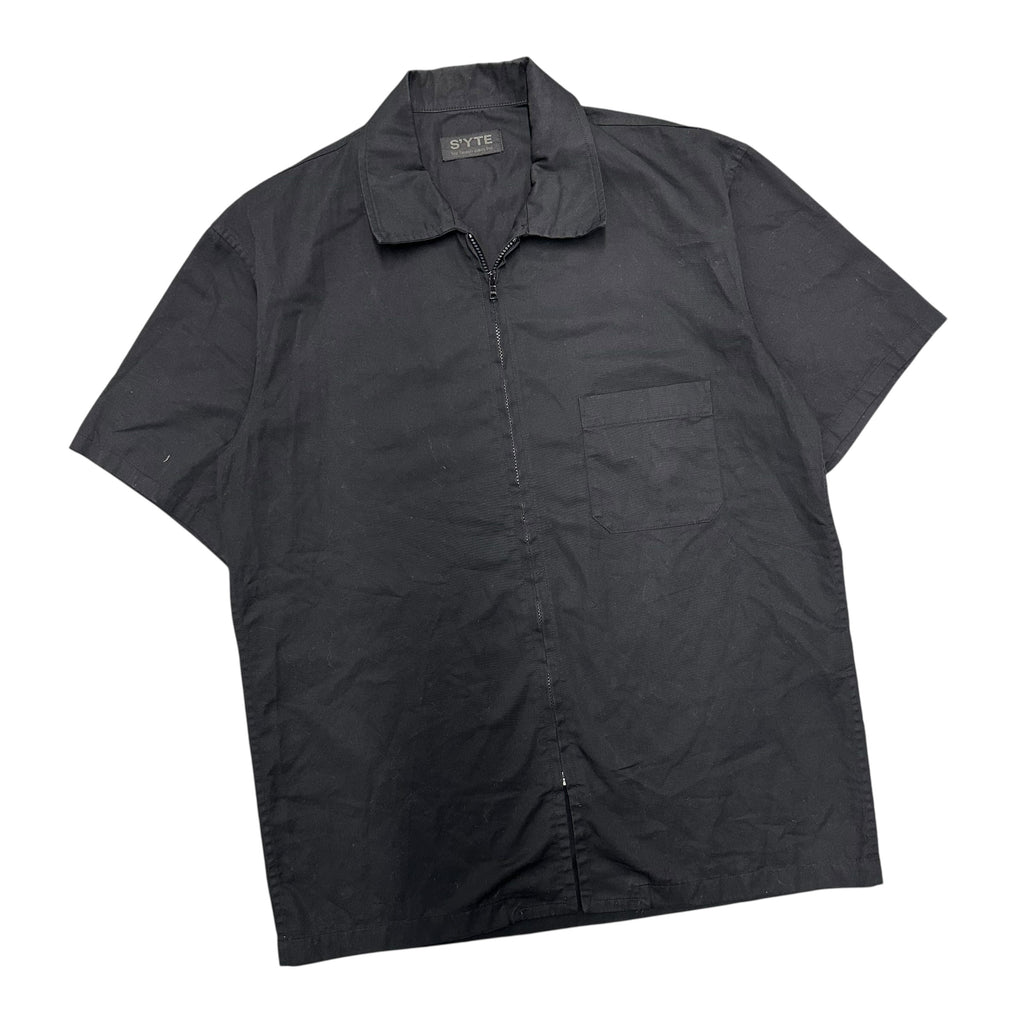 YOHJI YAMAMOTO SYTE BLACK SHORTSLEEVE ZIPUP.