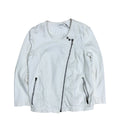 HELMUT LANG WHITE ASYMMETRICAL ZIPUP JACKET.
