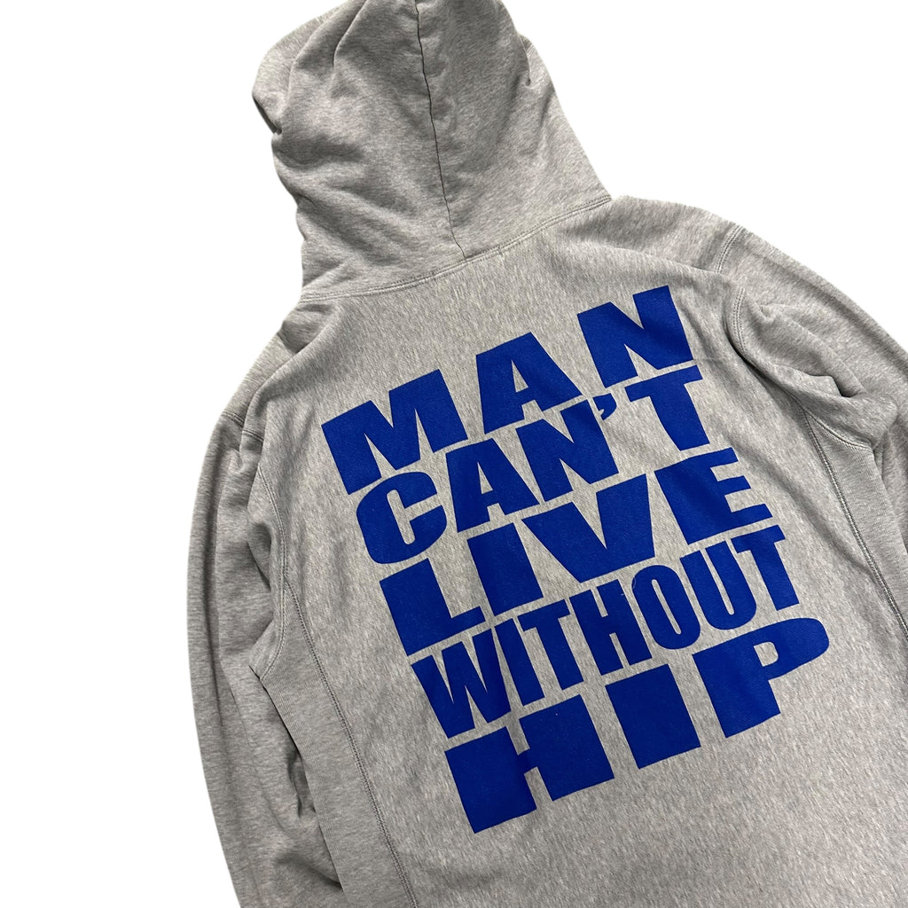 JUNYA WATANABE “MAN CAN’T LIVE WITHOUT HIP” GRAY HOODIE.