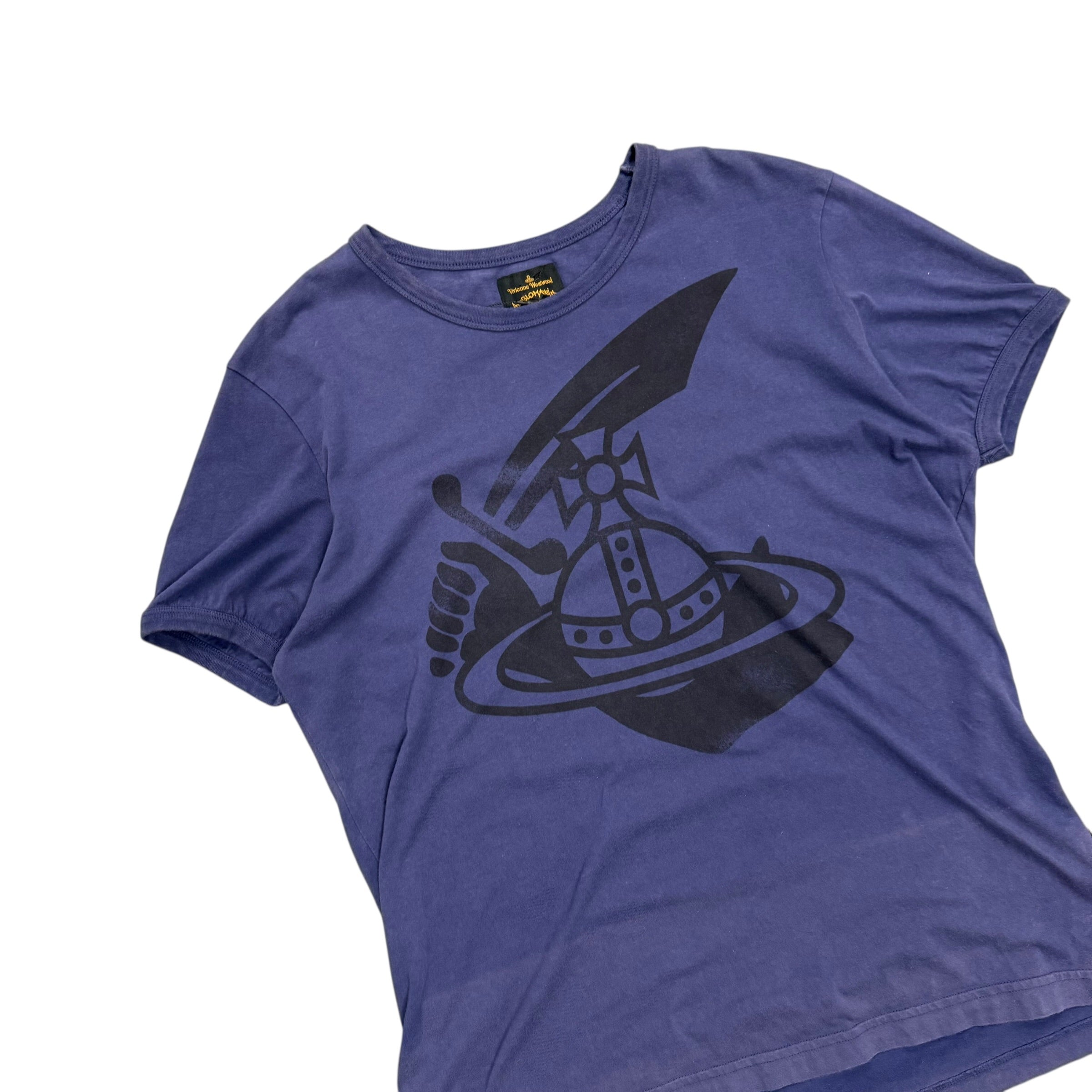 VIVIENNE WESTWOOD BLUE LOGO SHIRT.