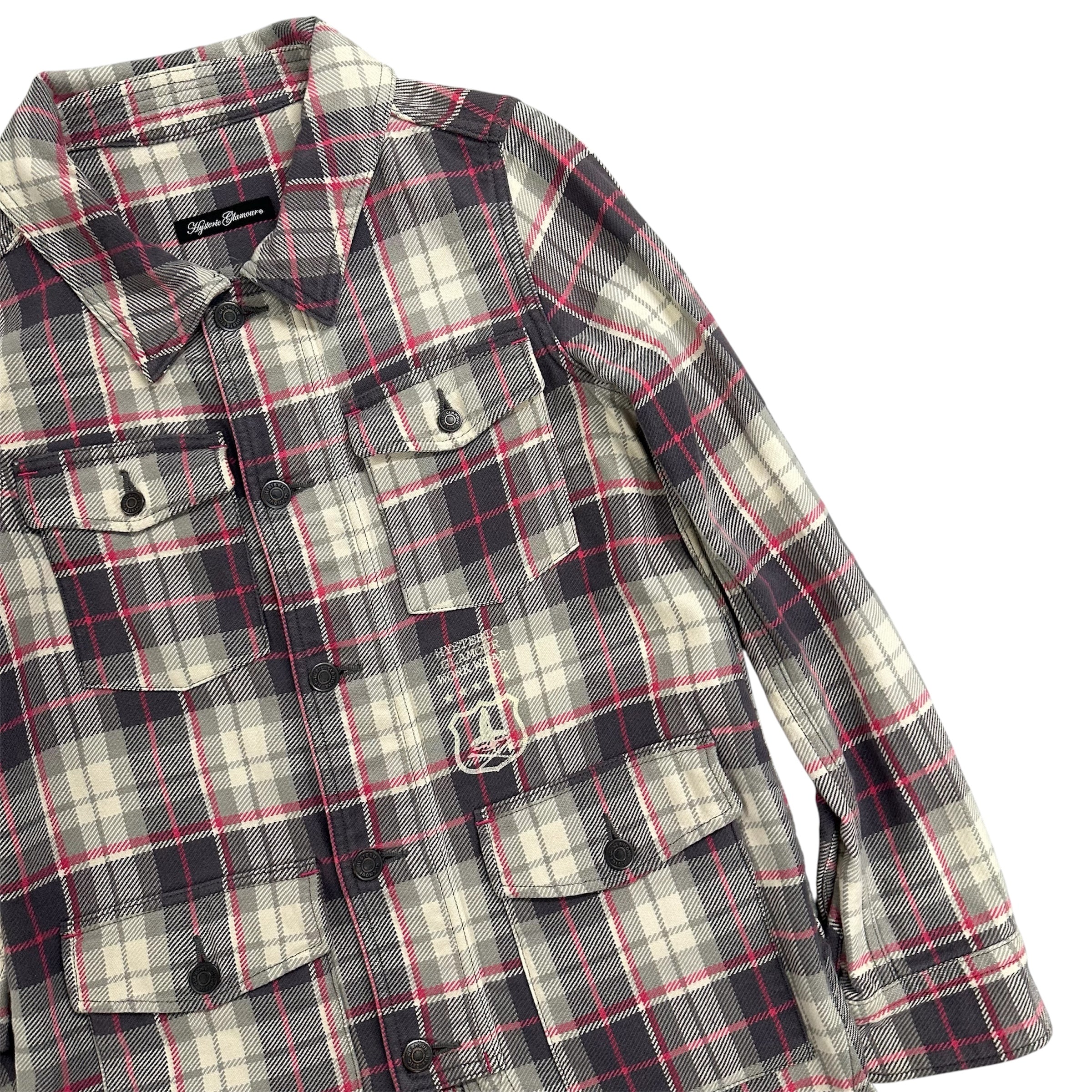 HYSTERIC GLAMOUR PLAID FLANNEL COAT.