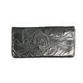 ROEN FULL LEATHER SKULL EMBROIDERED WALLET.