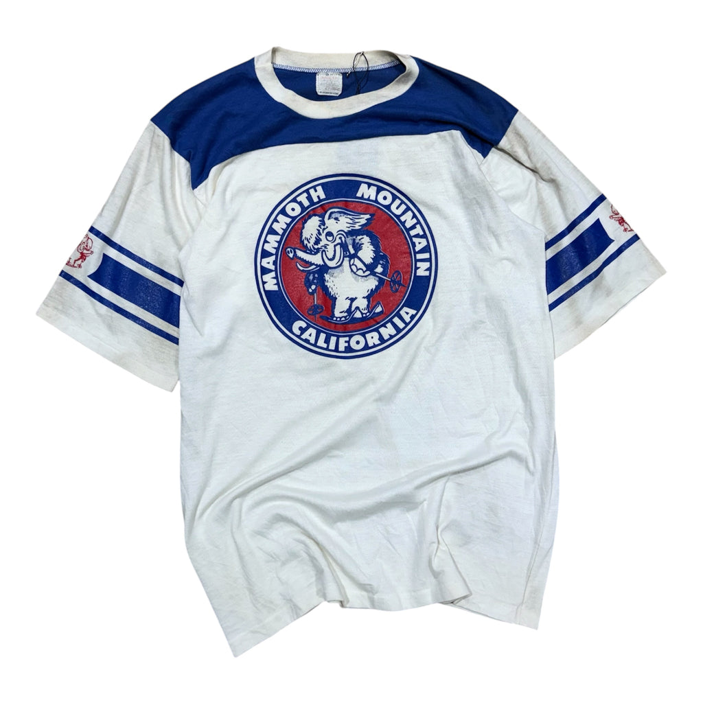 VINTAGE MOUNTAIN MAMMOTH BLUE RINGER TEE.