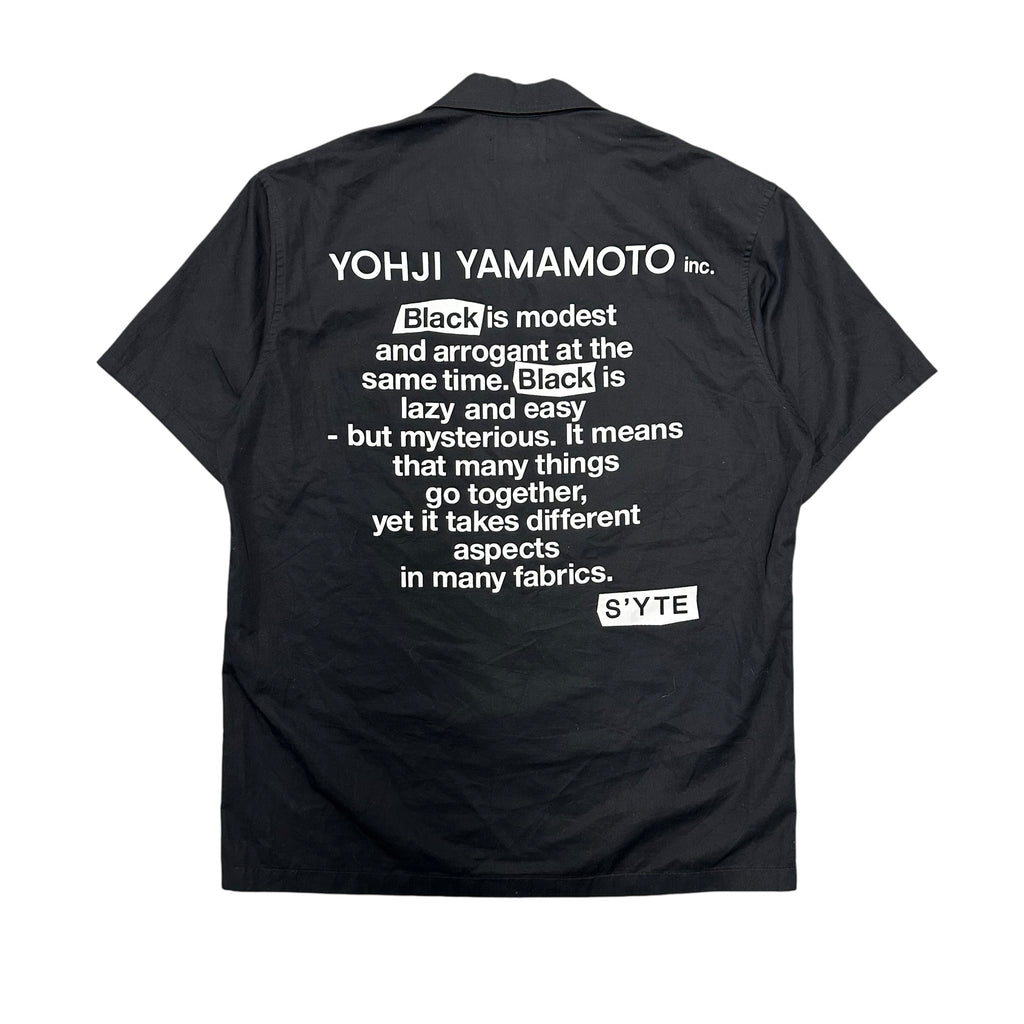 YOHJI YAMAMOTO SYTE BLACK SHORTSLEEVE ZIPUP.