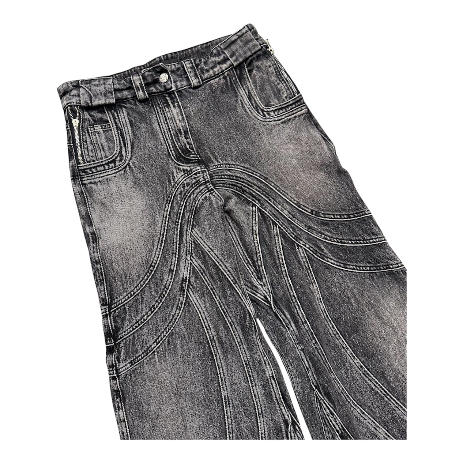 NOFAITSTUDIOS BLACK DENIM PANTS.