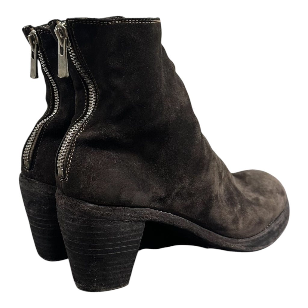 GUIDI 3006 BROWN SUEDE HEELS.