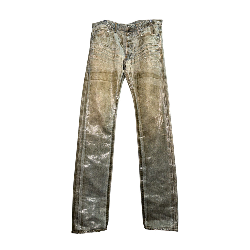 DIOR SS04 “STRIP” WAXED BLEU CLAIRE DENIM.