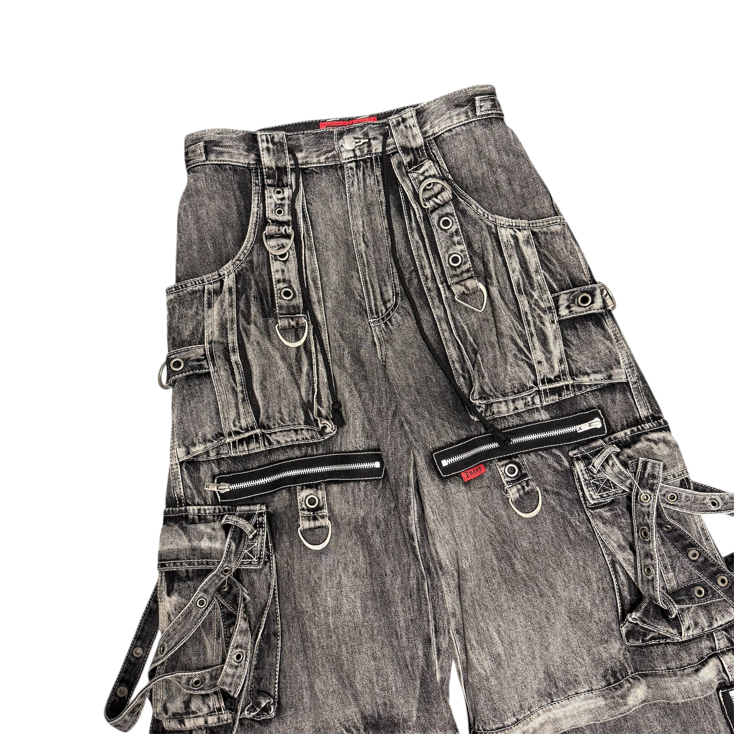 TRIPP NYC ACID WASH RAVER JEANS.
