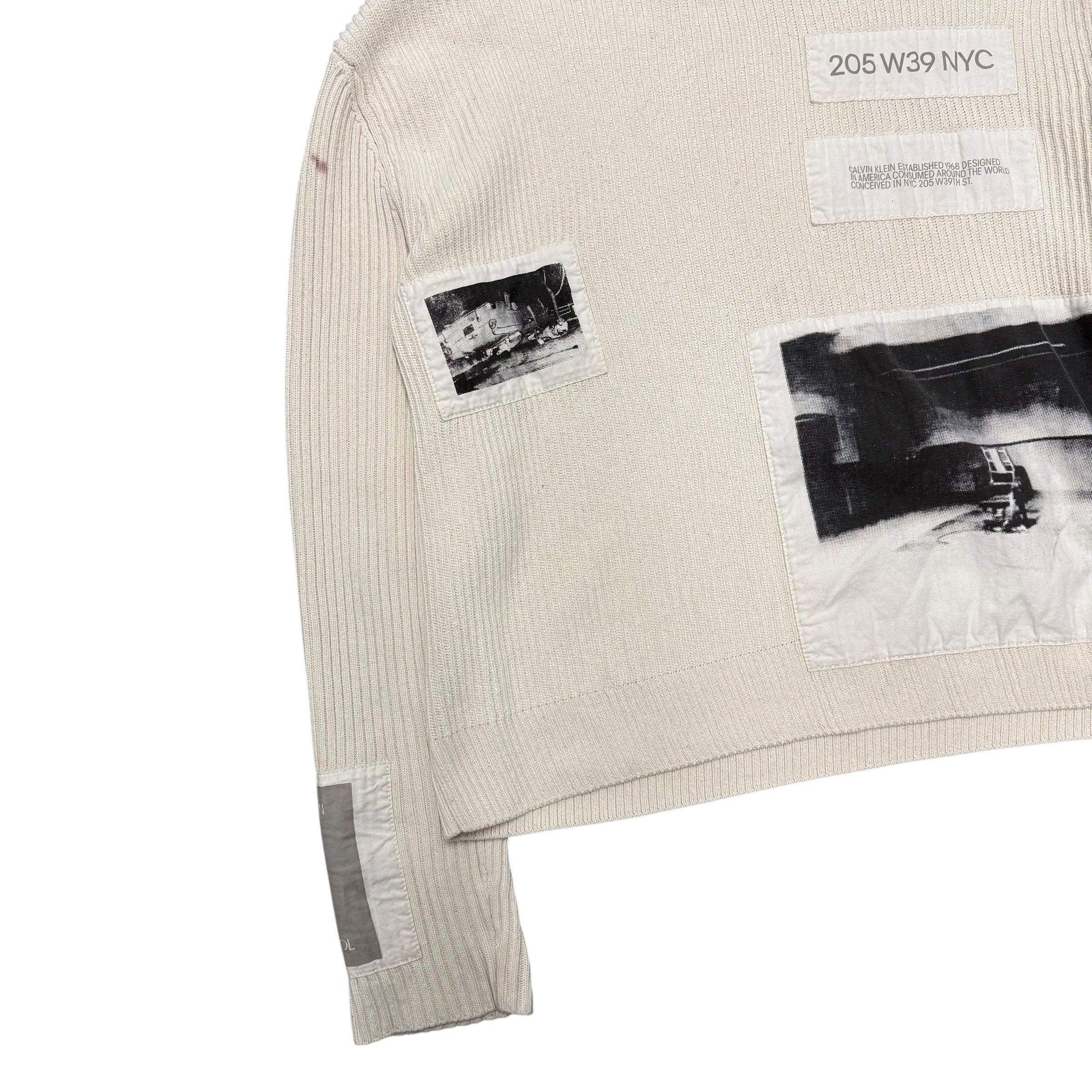 CALVIN KLEIN X RAF SIMONS X ANDY WARHOL PATCHWORK SWEATER.