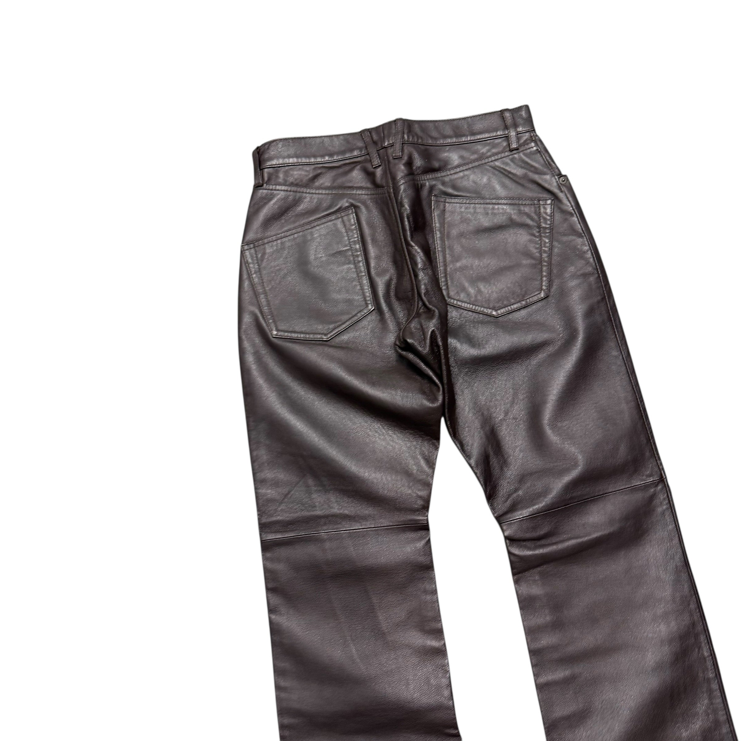 PPFM BROWN LEATHER PANTS.