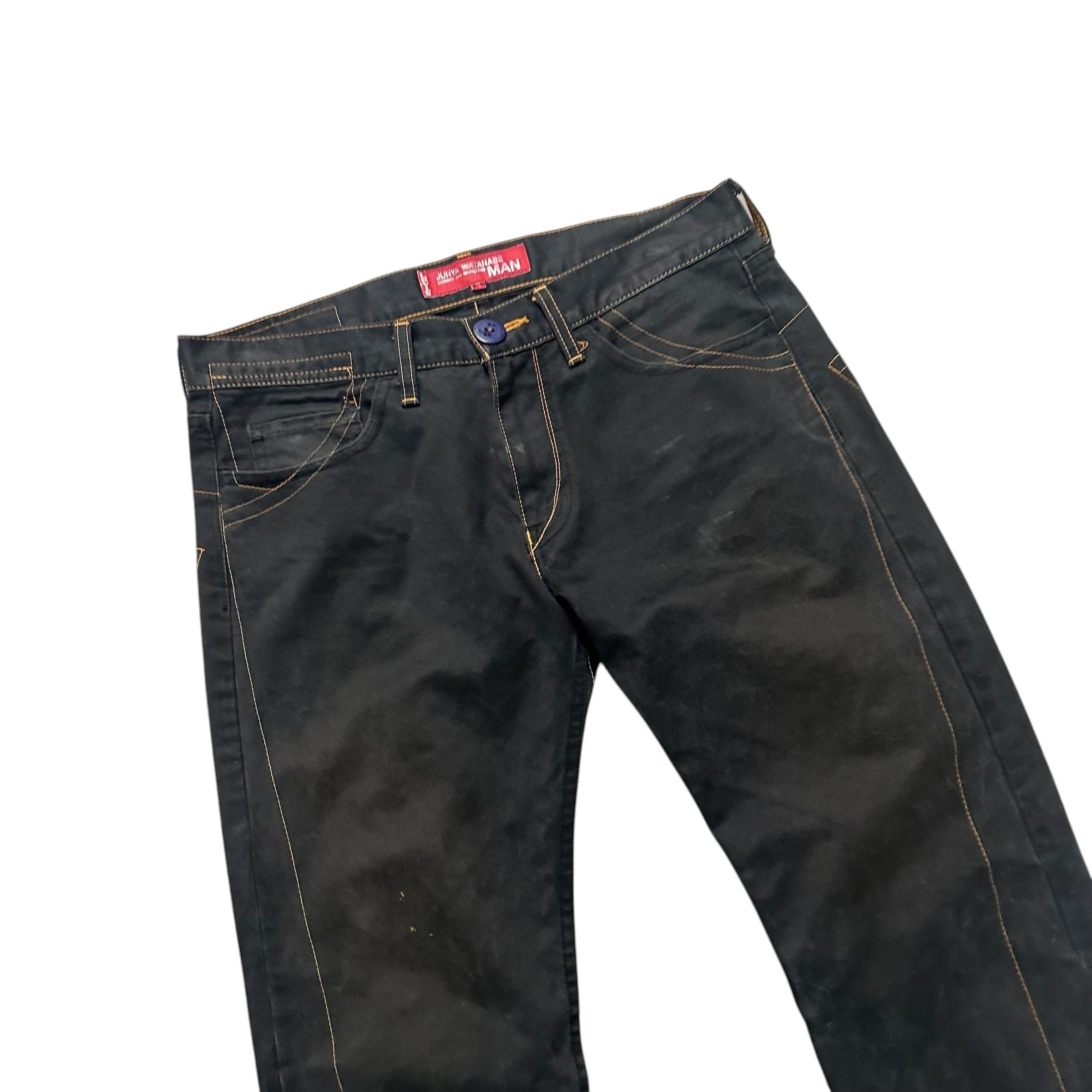 JUNYA INDIGO BLACK DENIM PANTS.