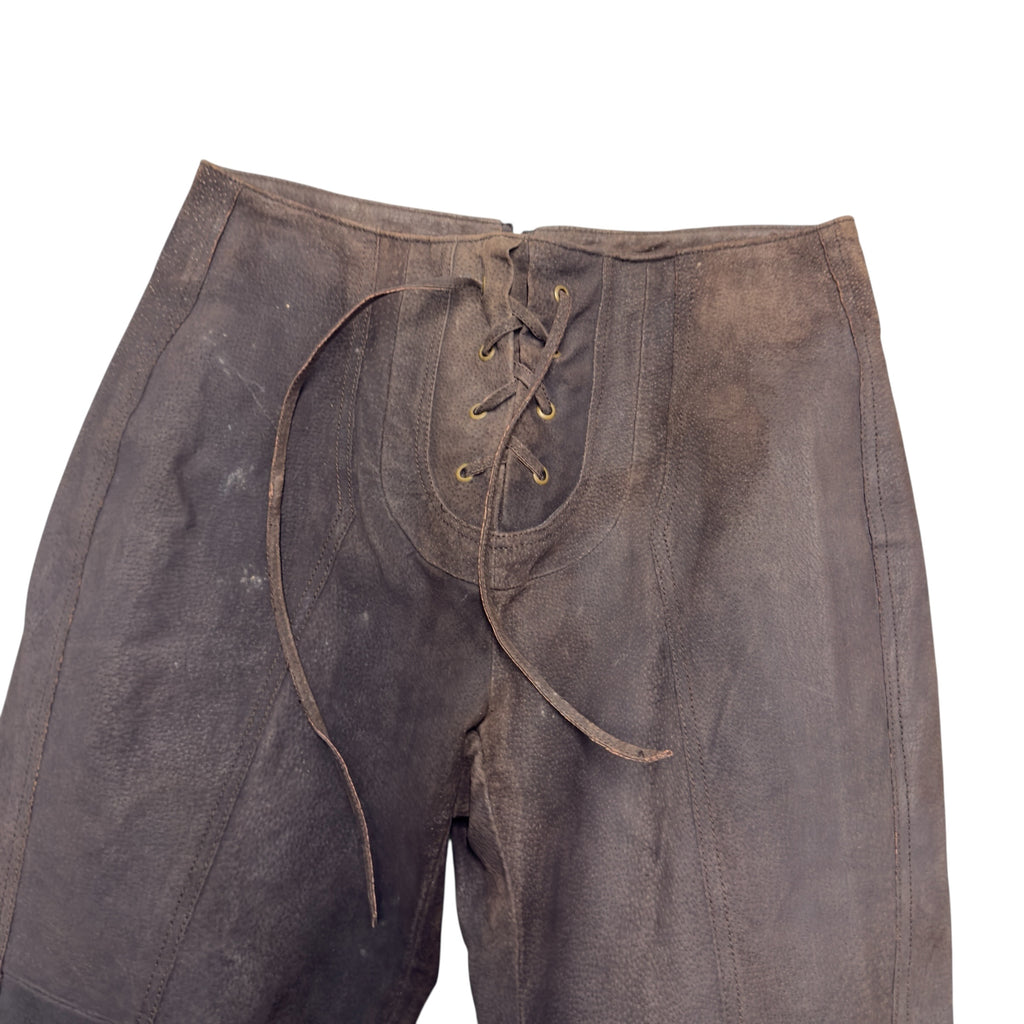 MARCELLE RENÈE LEATHER LACEUP PANTS.