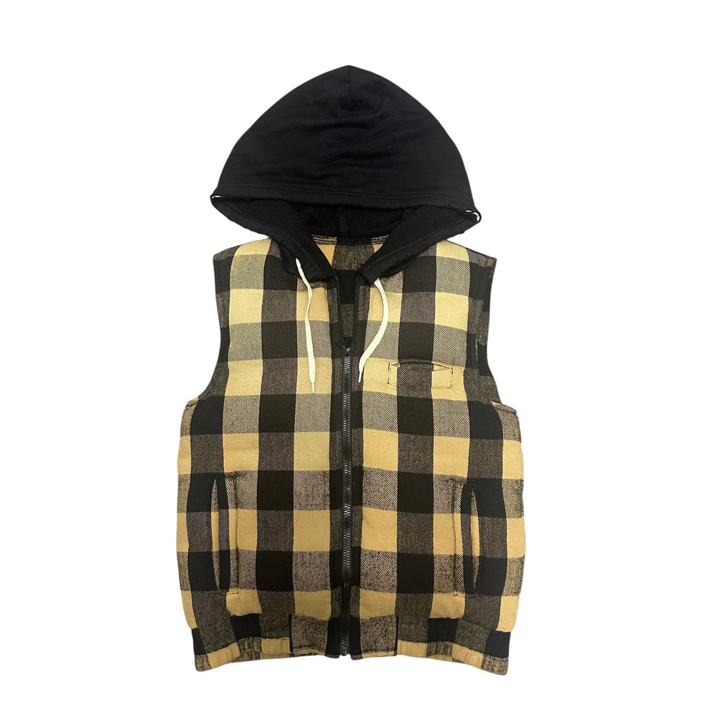 NUMBER (N)INE CHECKERED PUFFER VEST.